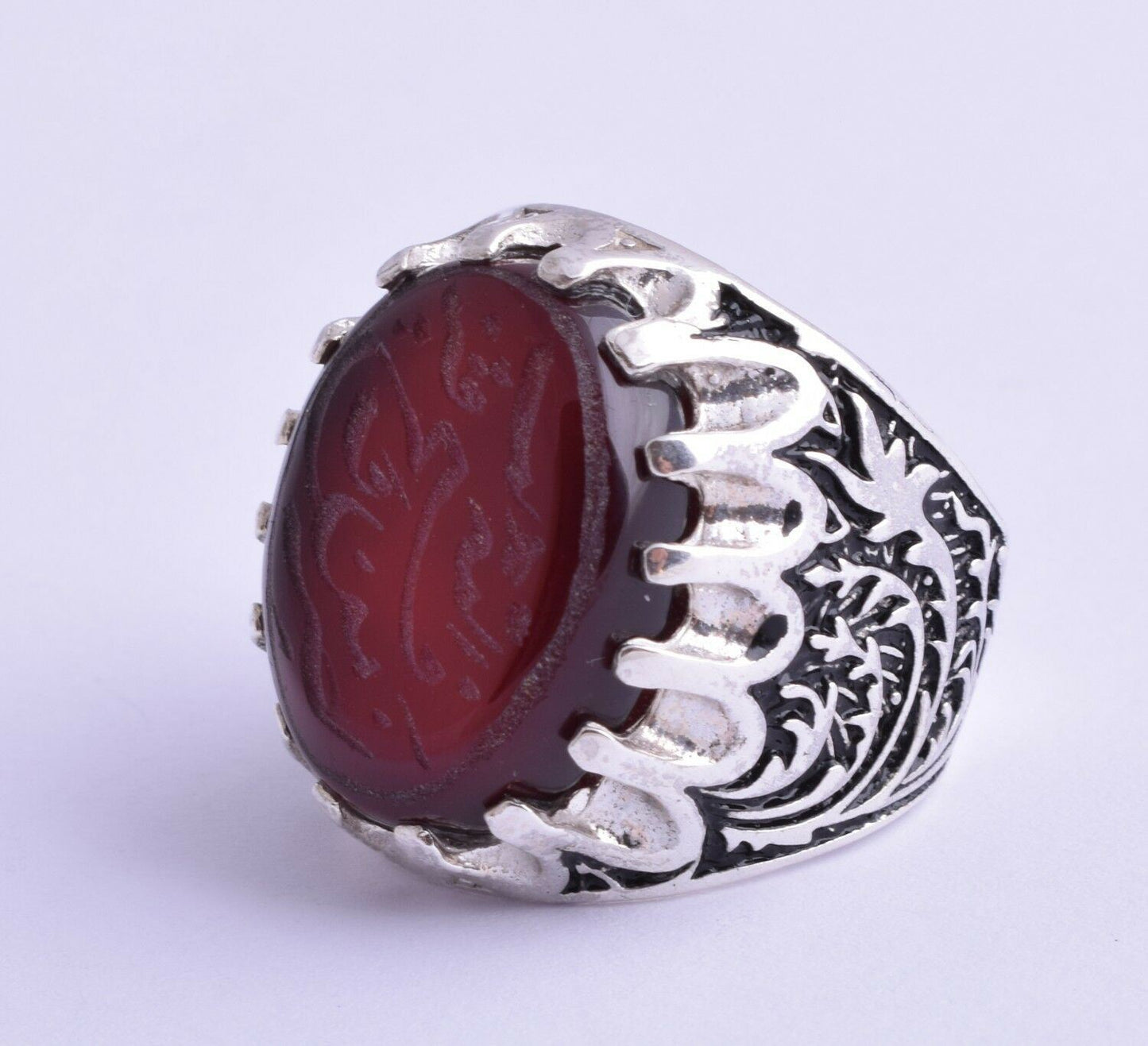 Yemeni Yemen kabdi Islamic agate aqeeq aqiq Silver Men Ring-عقيق كبدي-DHL