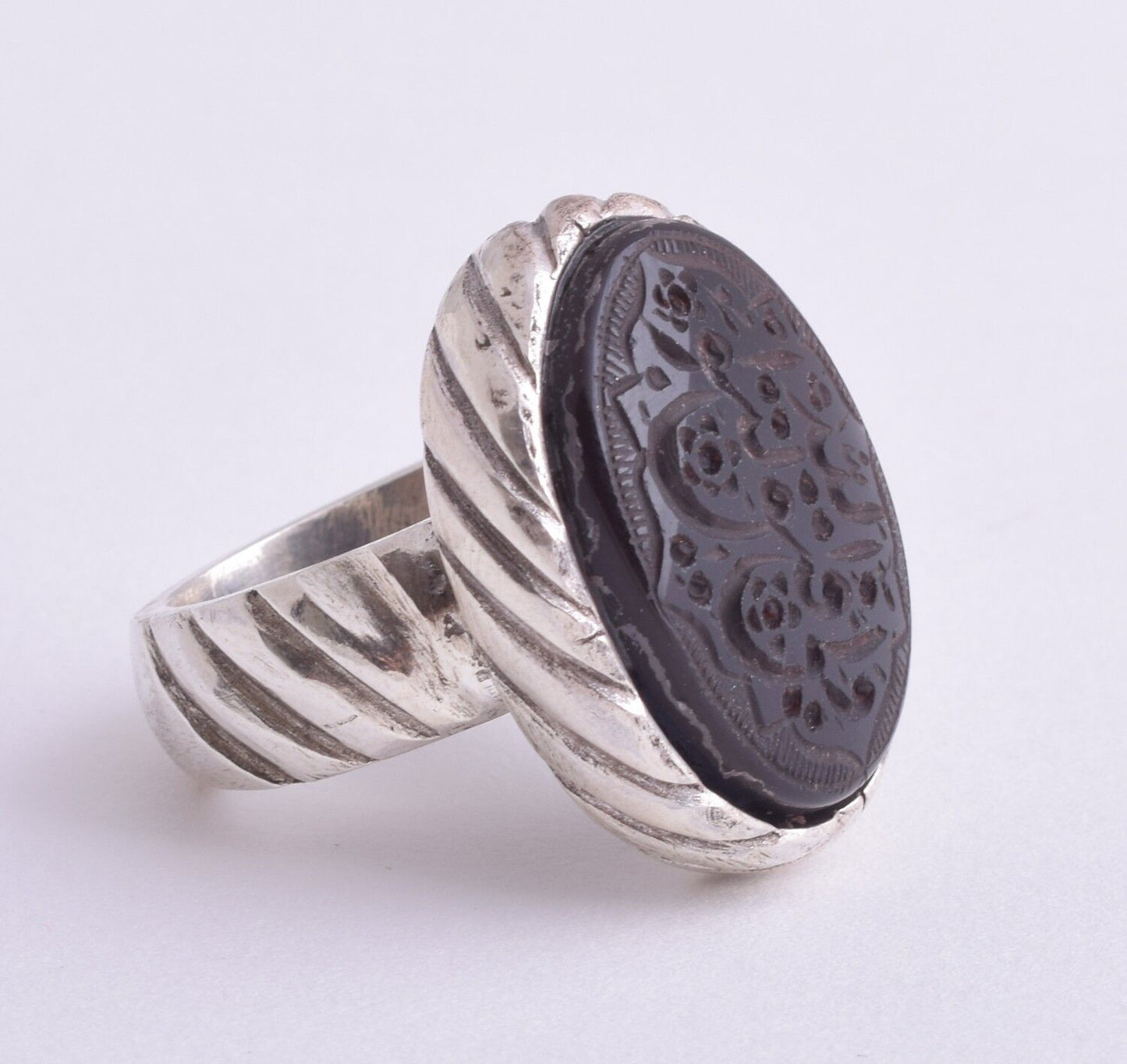 Yemeni Yemen kabdi agate aqeeq aqiq Silver Men Ring-shefat alabed شفة العبد-DHL