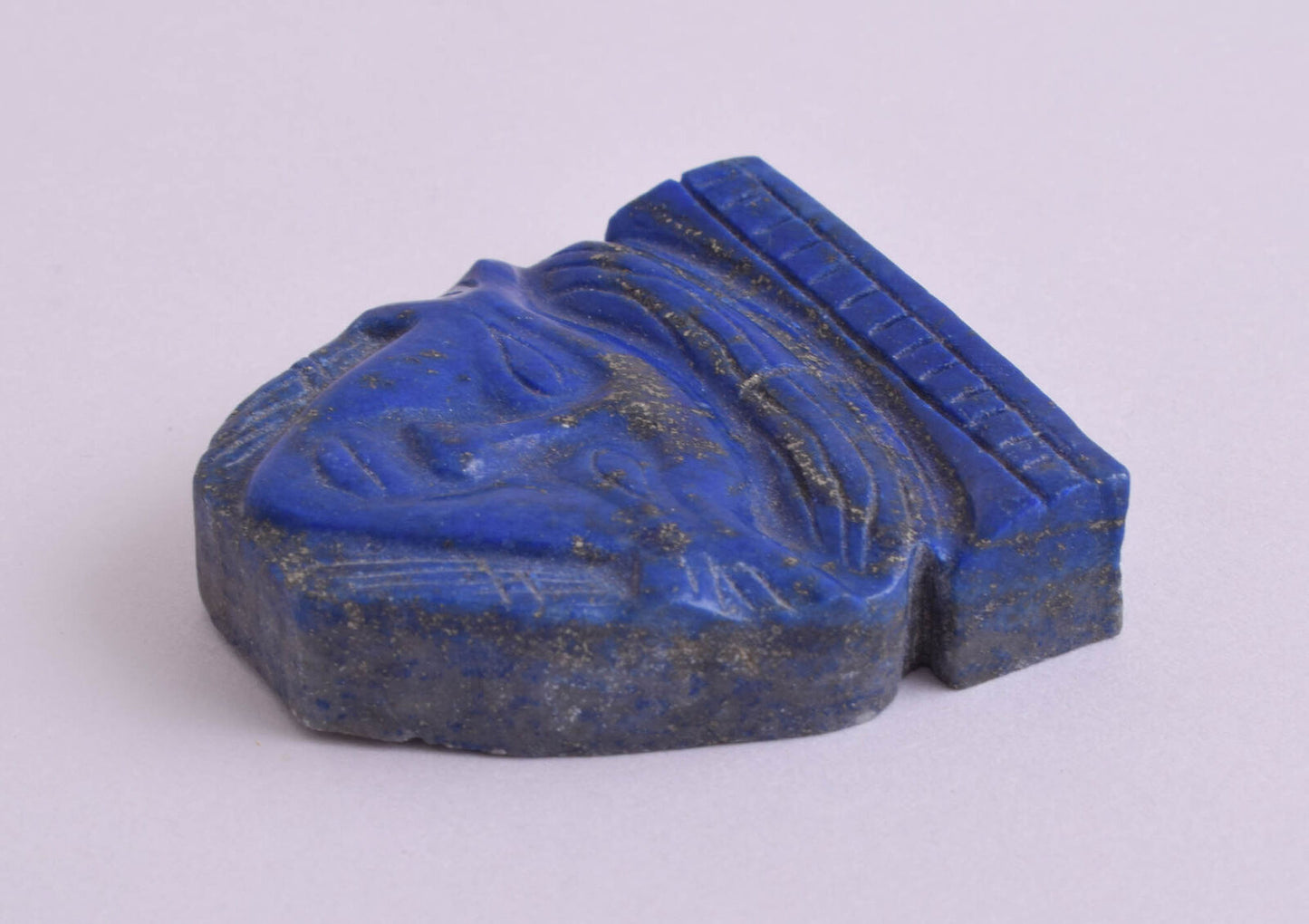 Egyptian Hathor-Hand Carved blue Lapis Lazuli-Protective- 1.7" / 46 gram