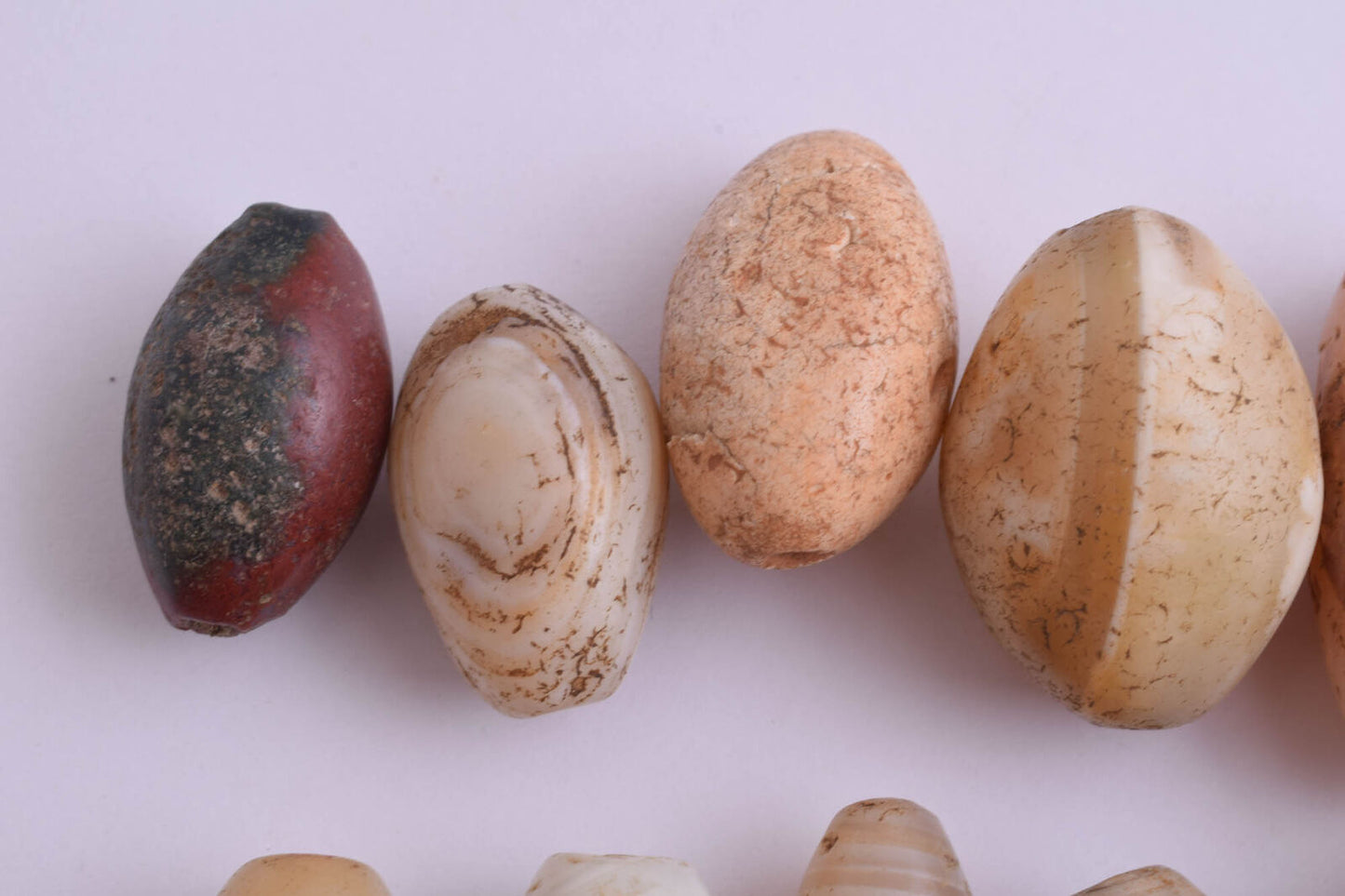 12 Antique ancient banded agate Carnelian beads-middle eastern