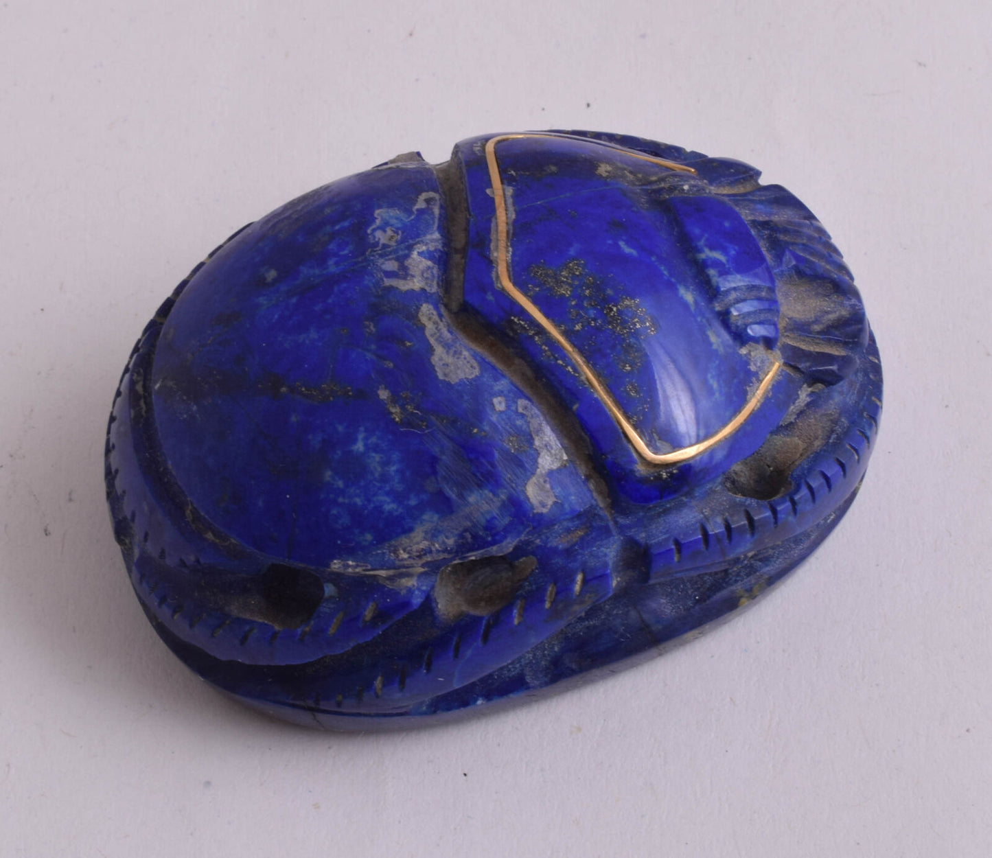 Egyptian Scarab-Carved Egyptian Lapis Lazuli Scarab- 2.4" /  116 gram