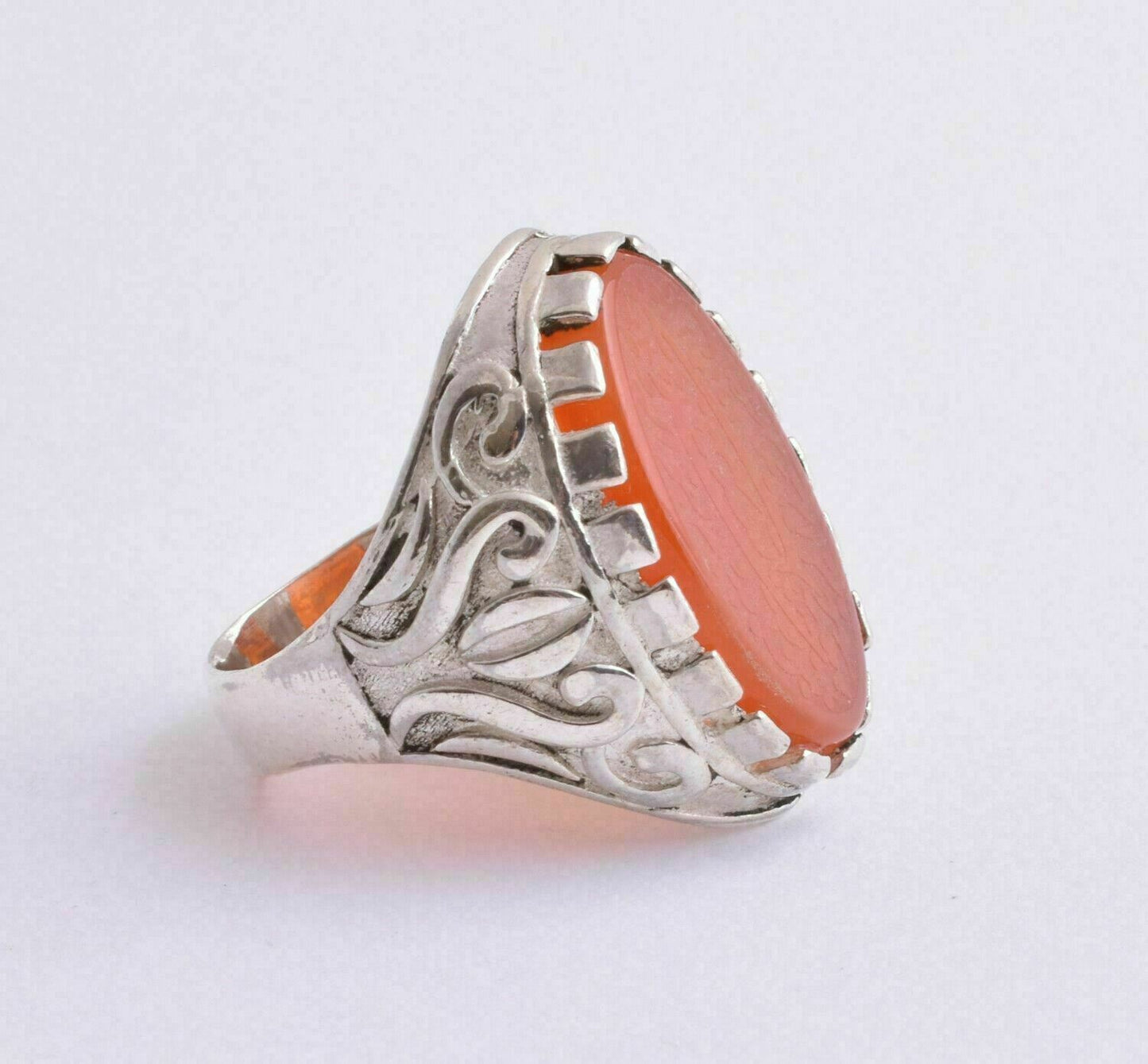 Agate aqeeq aqiq 925 Silver Men Ring- Quran-Islamic yemen- yemeni