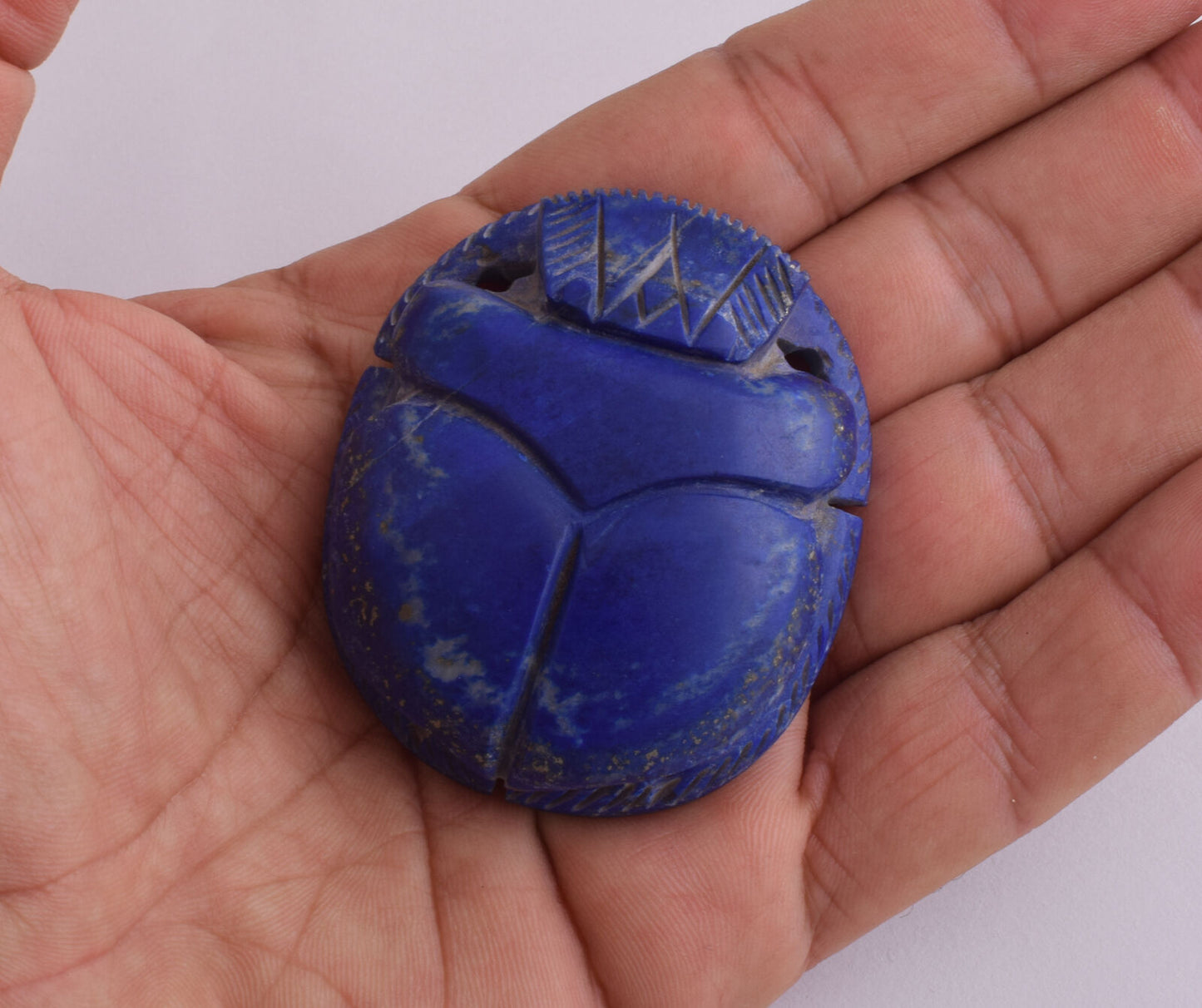 Egyptian Scarab-Carved Egyptian Lapis Lazuli Scarab- 2.3" /  91 gram