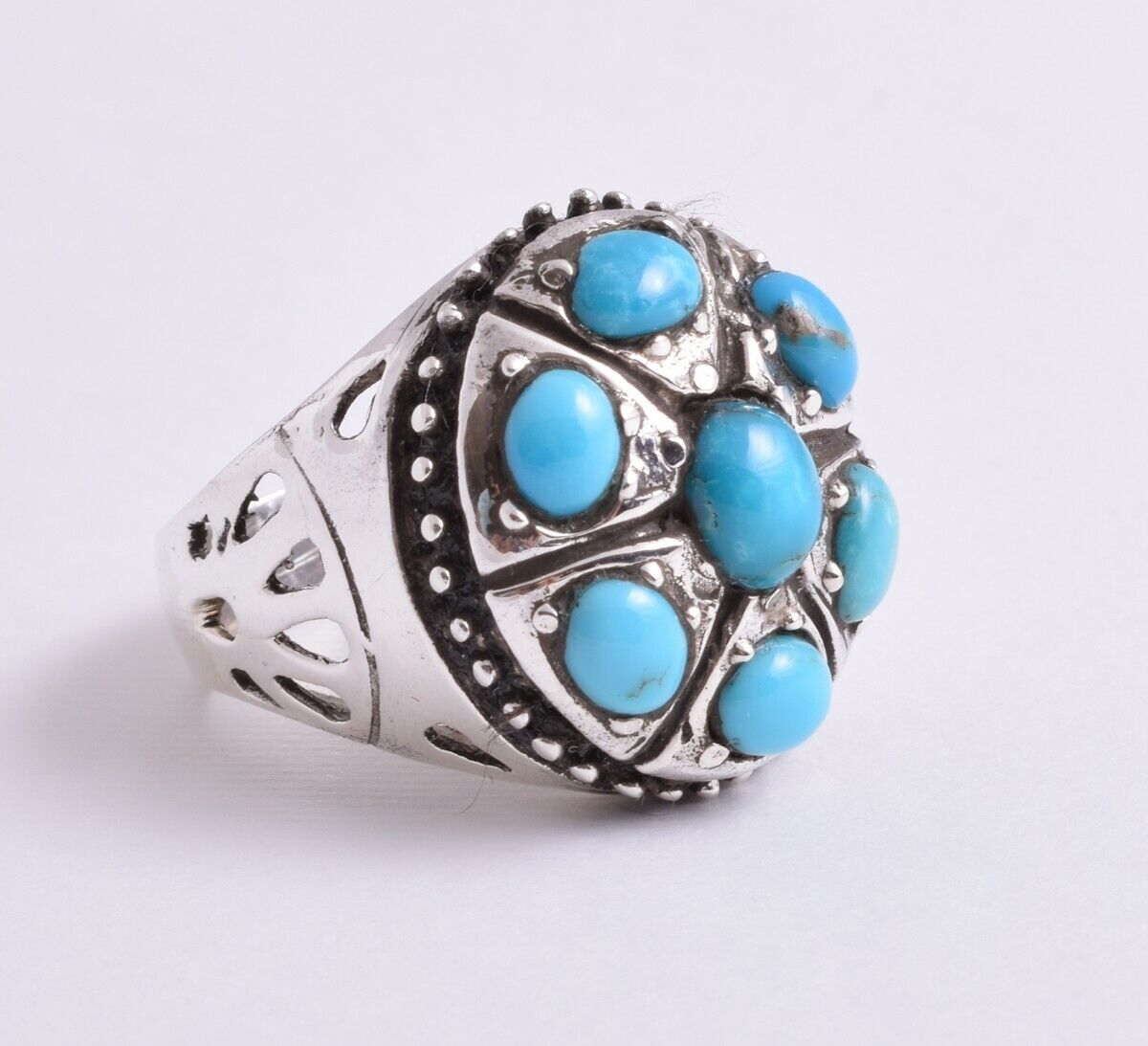 Egyptian Turquoise sterling silver men Ring-Middle Eastern