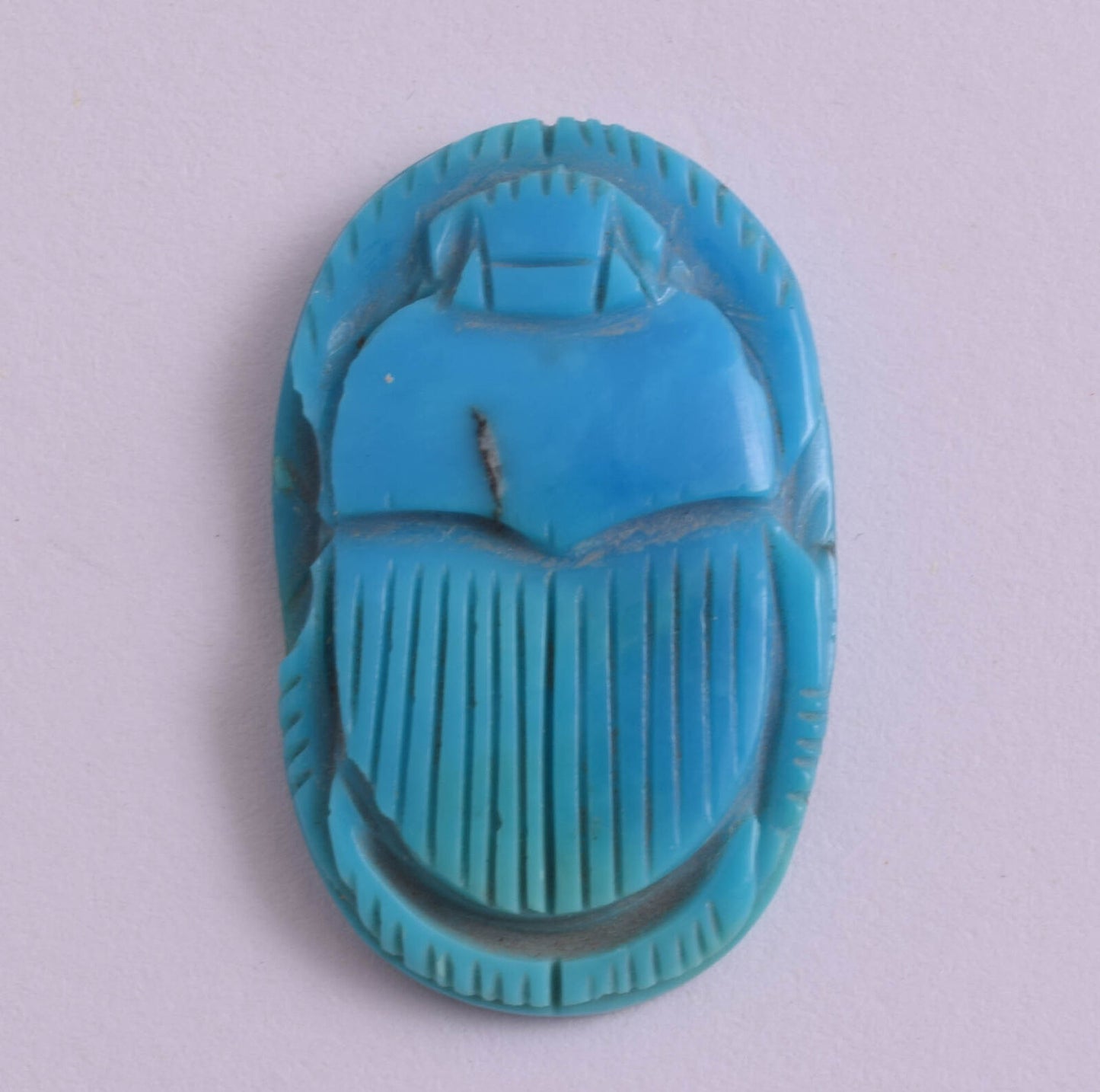 5 Egyptian Scarab-Hand Carved Turquoise Scarab Beetle- 198 Carat