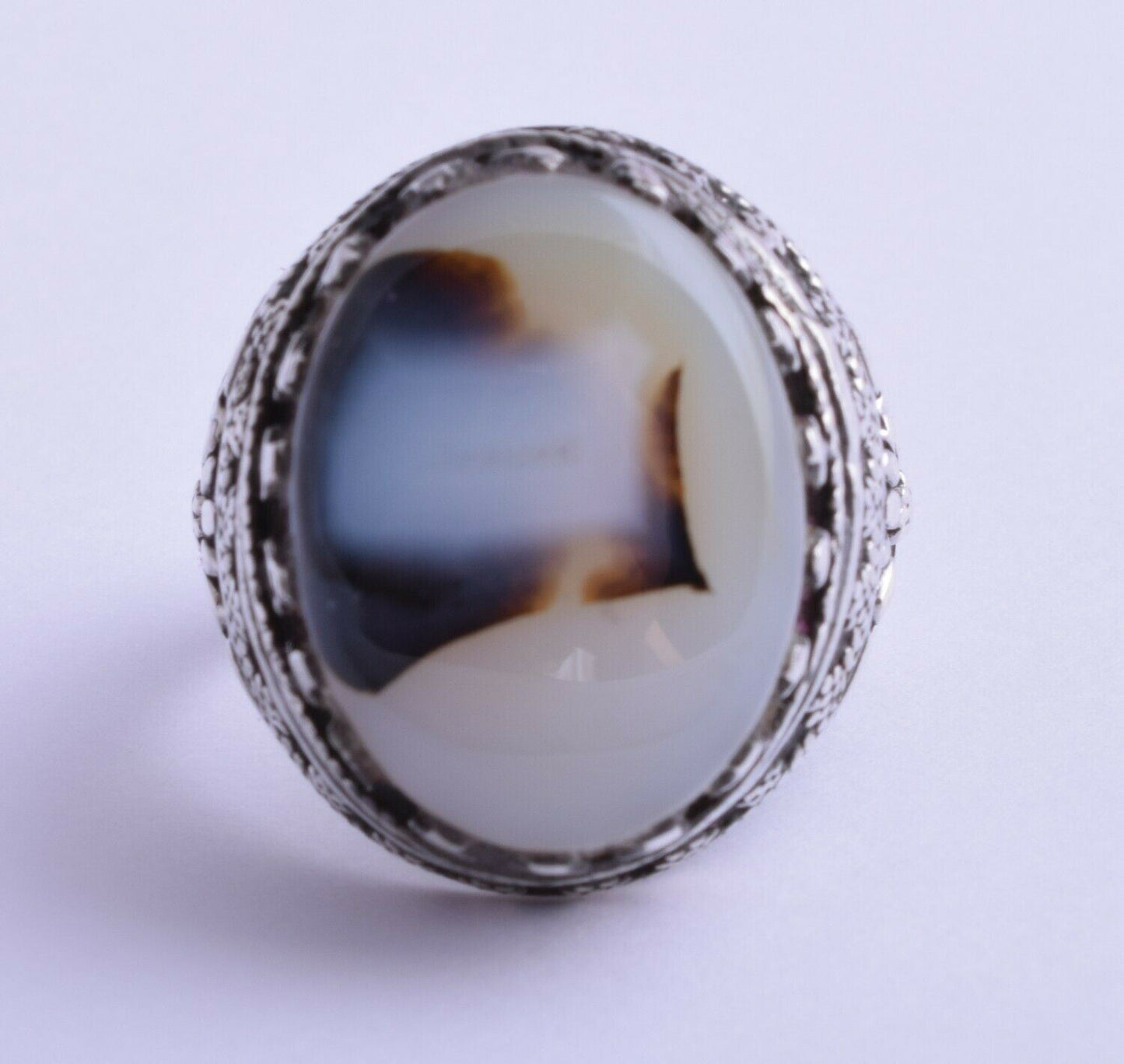 Yemen agate Silver Ring/ Yemeni akik aqeeq silver Men Ring-Middle Eastern