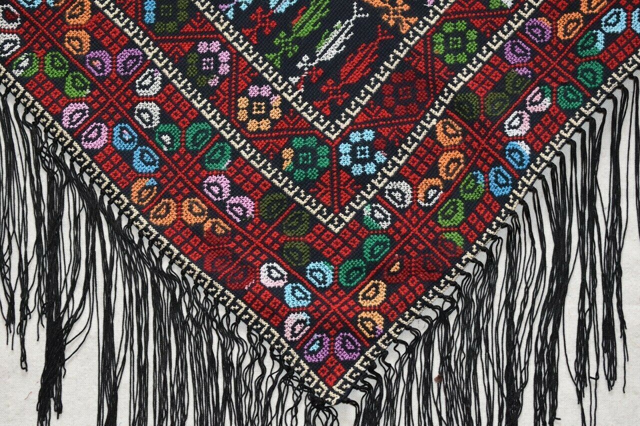 Palestinian Scarf, Embroidered Shawl, Egyptian Shawl, Bedouin Scarf, Hand Woven