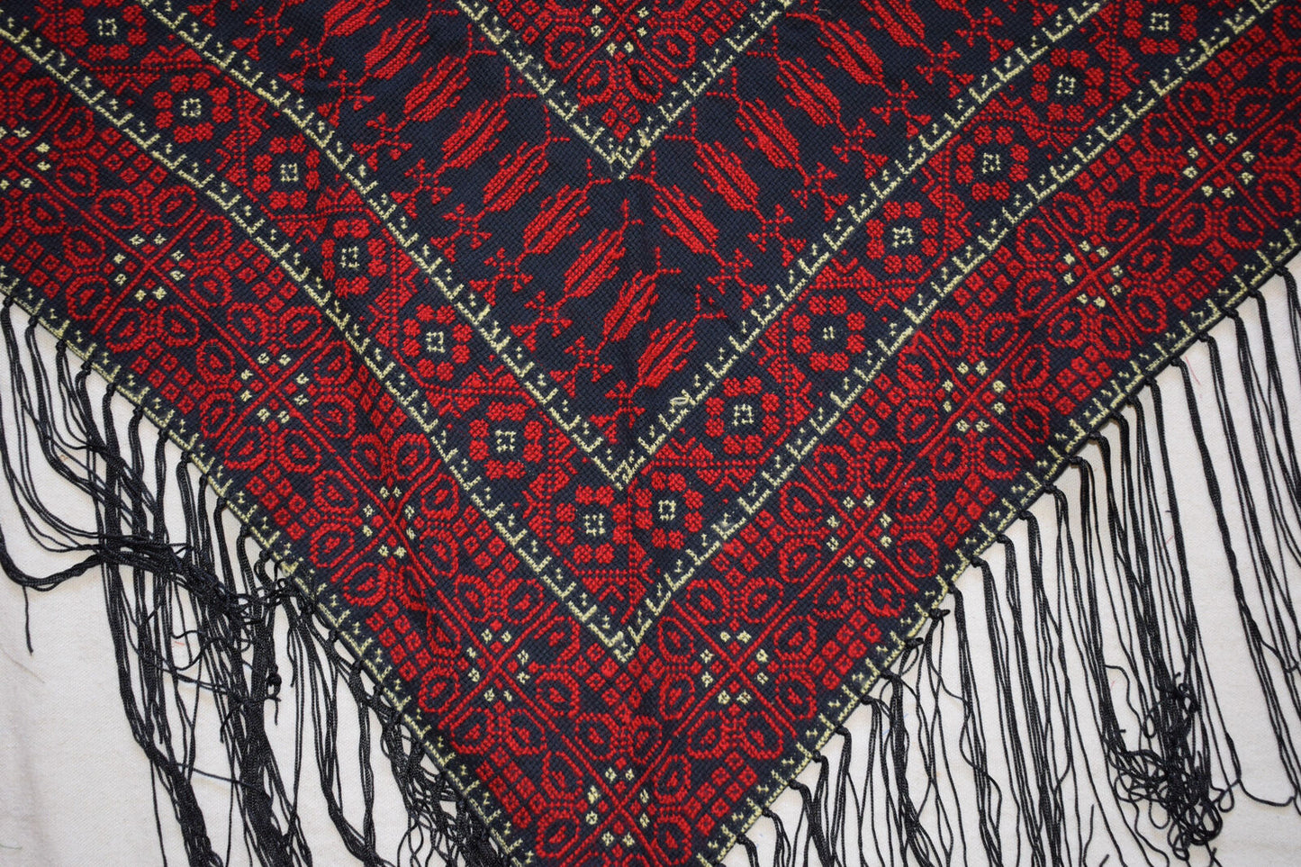 Hand Stitched embroidered Egyptian / Palestinian Bedouin Wrap Shawl Scarf