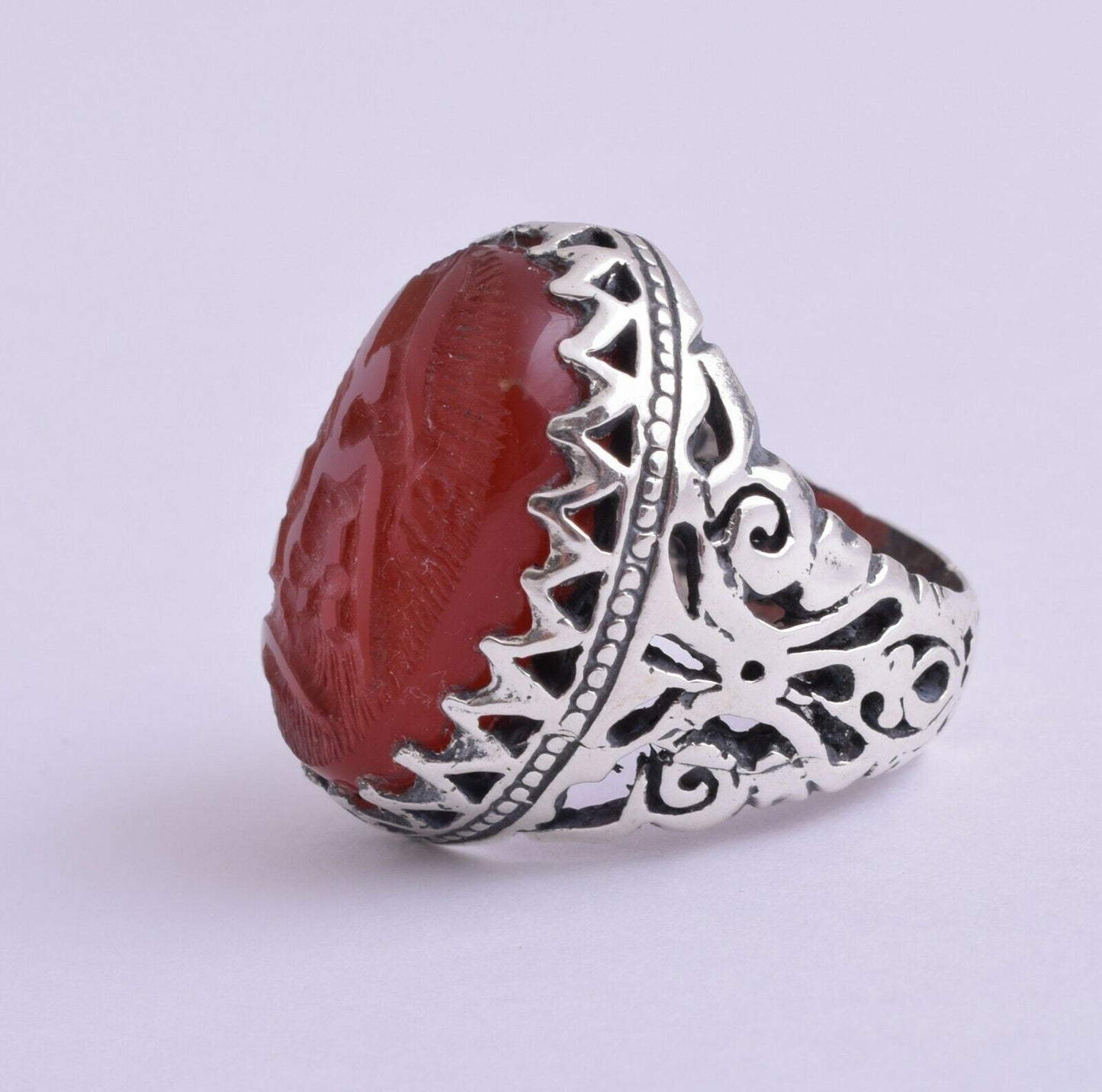 Islamic 925 sterling Silver Yemen agate aqeeq aqiq akik Men Ring-yemeni-DHL