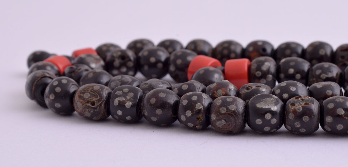 Antique black coral Makawy -Prayer beads-komboloi strand-70gram-يسر مكاوي قديم