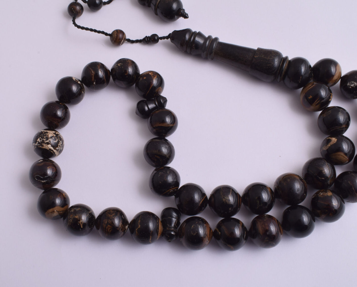 Black coral Islamic Prayer Beads-ُTasbih Worry Beads-20X20mm-216 grams-يسر