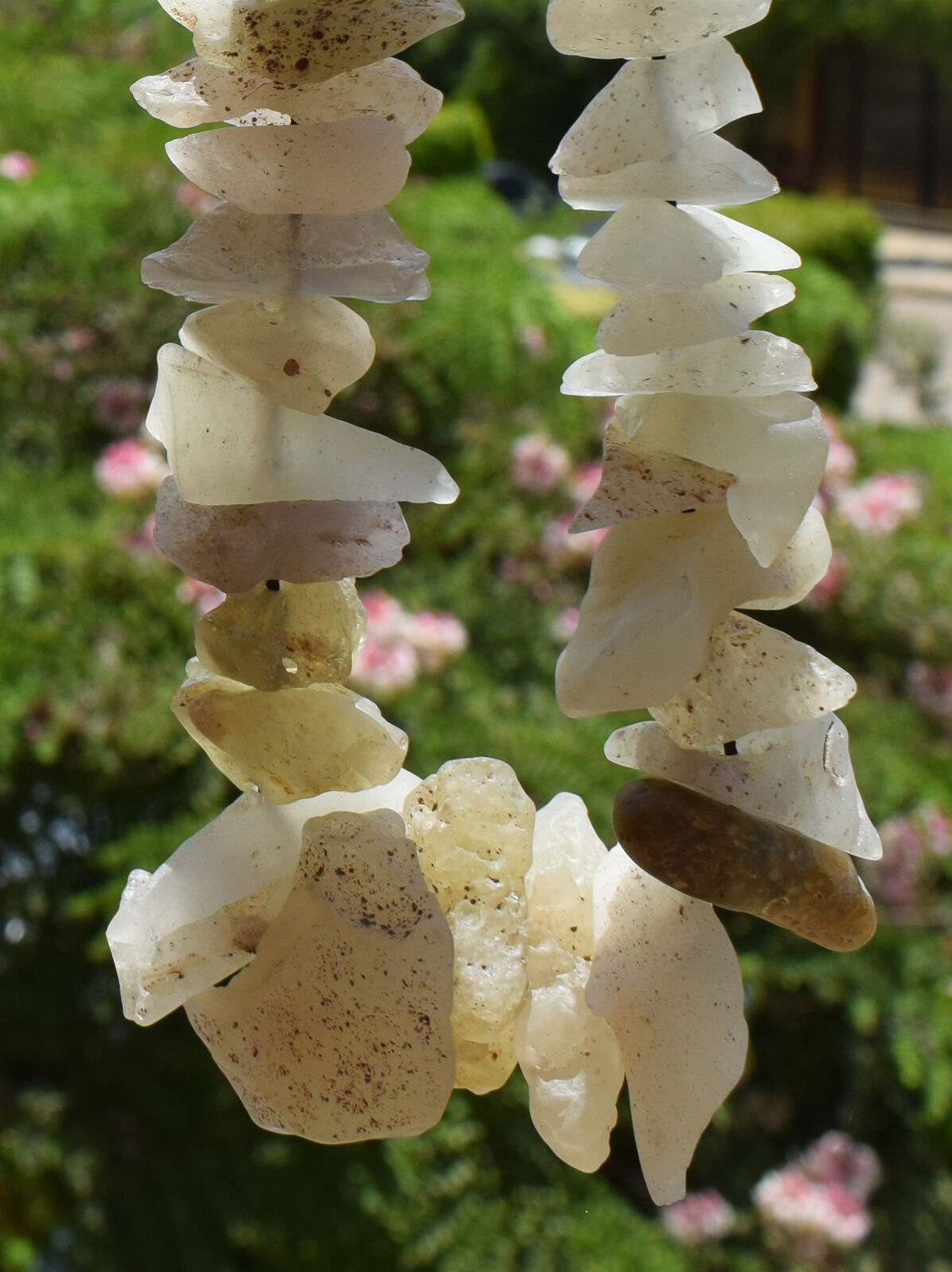 Libyan Desert glass Necklace, rough desert glass from asteroid impact-183 grams