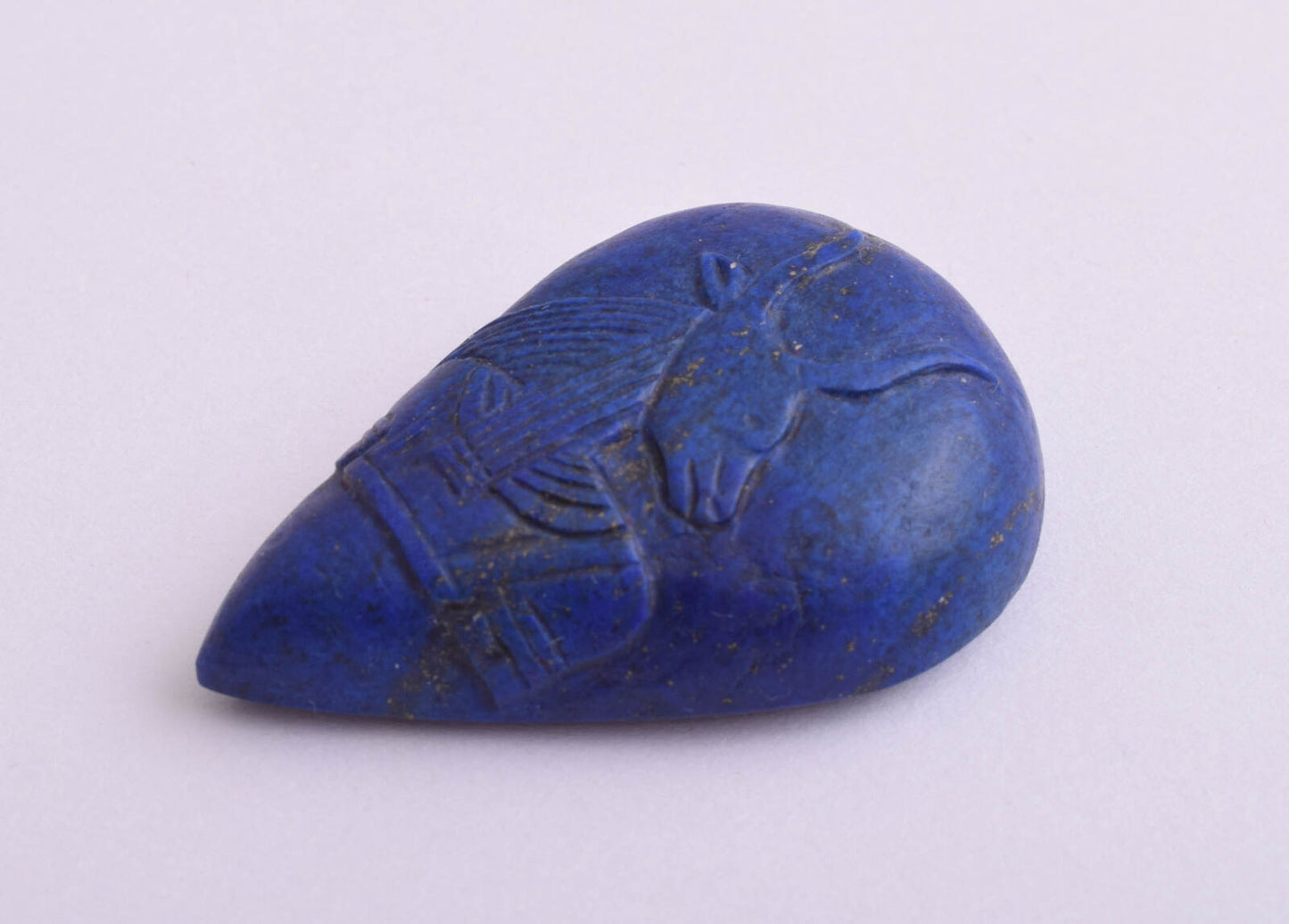 Egyptian Hathor-Hand Carved blue Lapis Lazuli-Protective- 1.9" / 30 gram