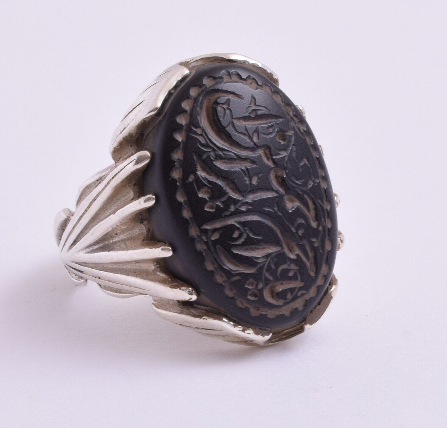 Islamic Yemeni Silver agate aqeeq aqiq men muslim ring -yemen عقيق