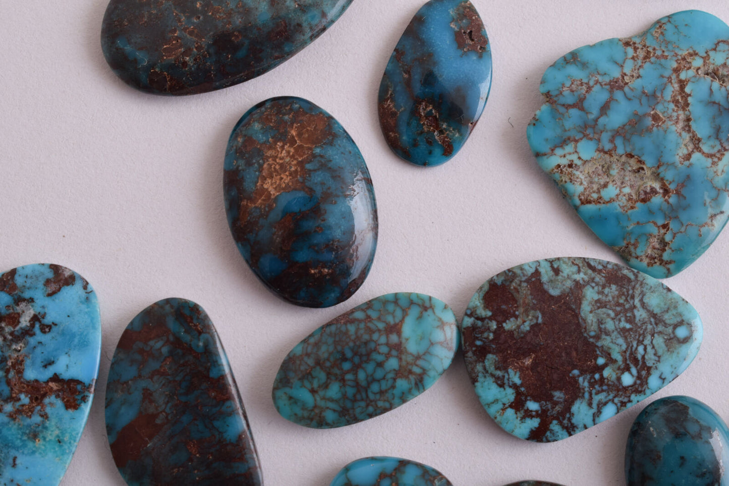 Egyptian Turquoise smoky Cabochon/+110 flat cab stone- 204 Grams-Lot