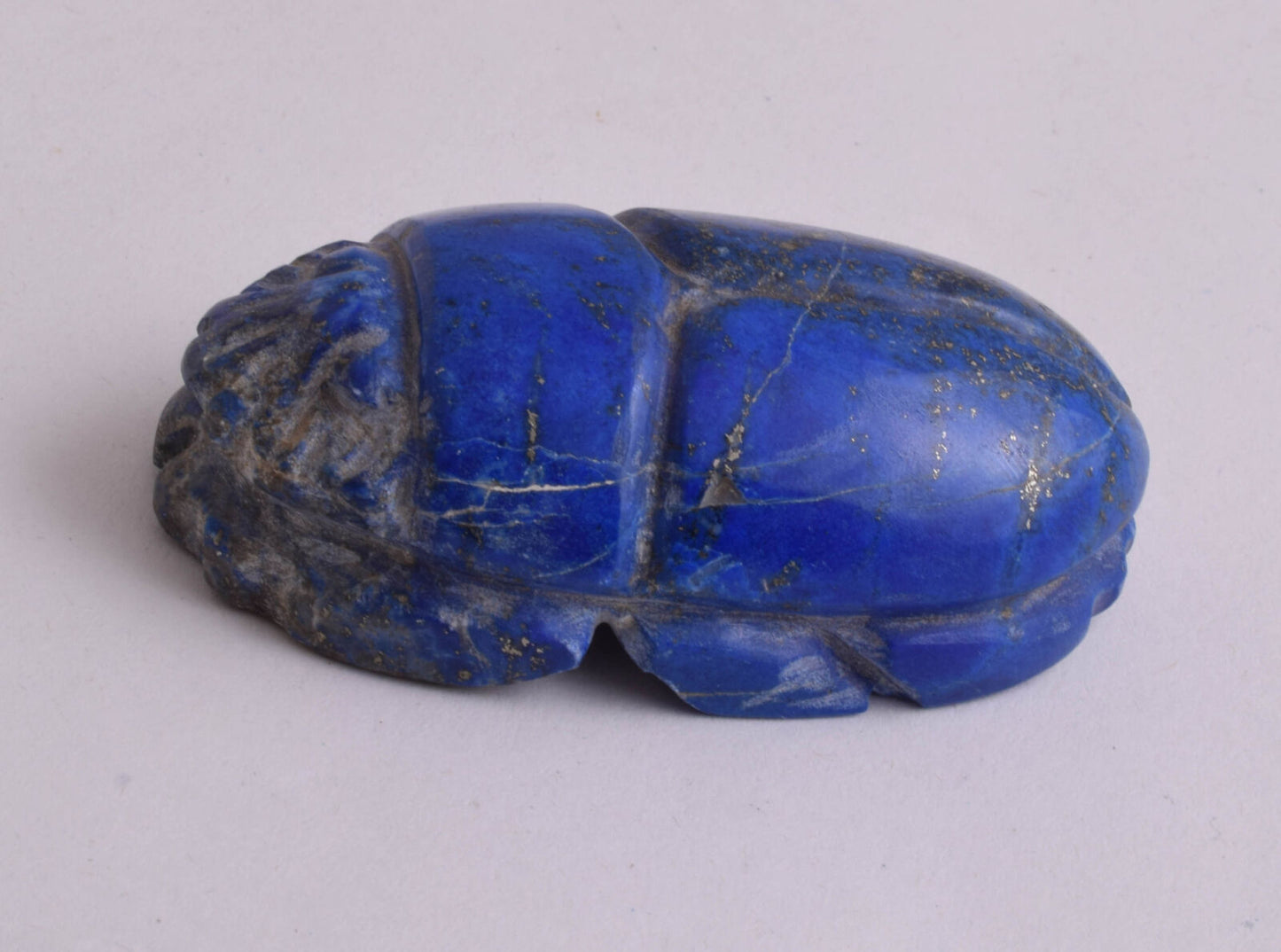 Egyptian Scarab-Carved Egyptian Lapis Lazuli Scarab- 2.5" /  87 gram