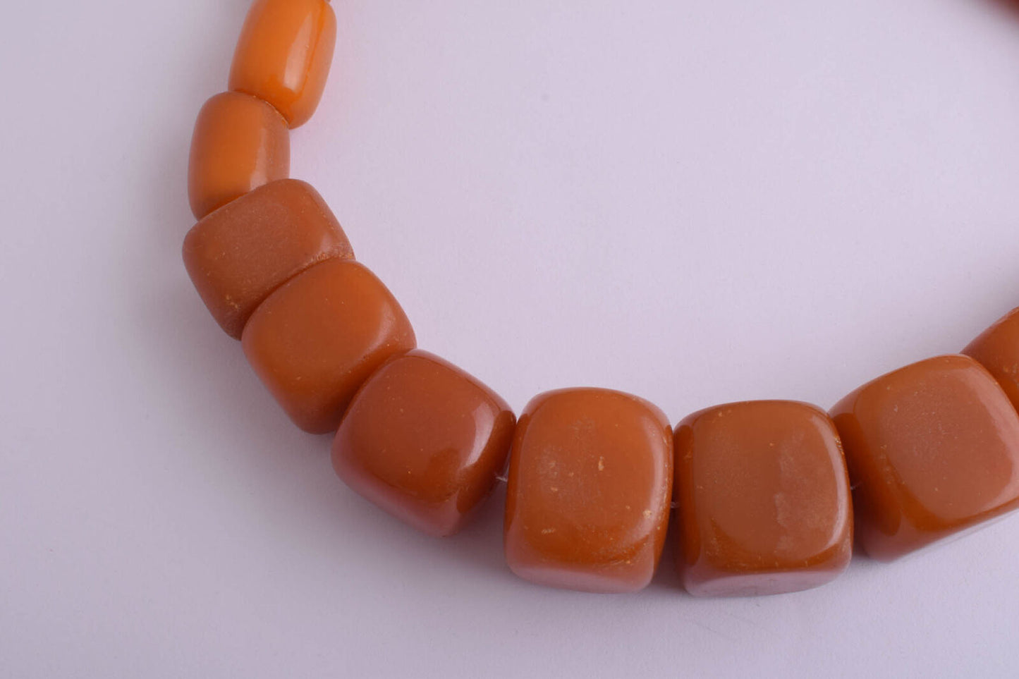 Antique Yemeni Cube pressed Butterscotch Amber Necklace-Trade Beads