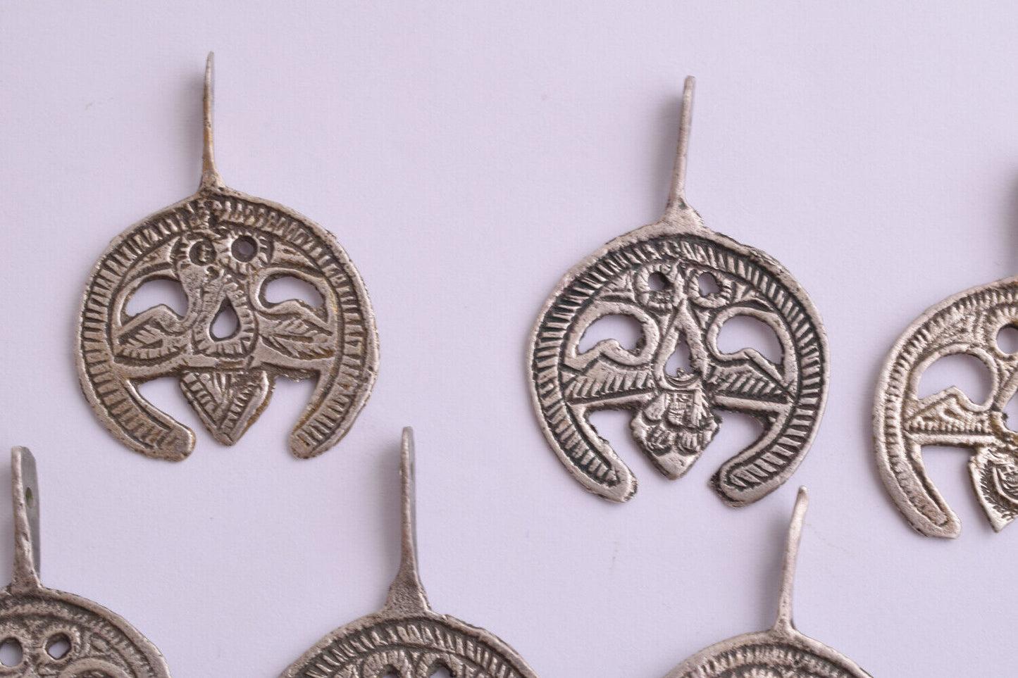 7 Vintage silver Berber Moroccan Amulet Pendants