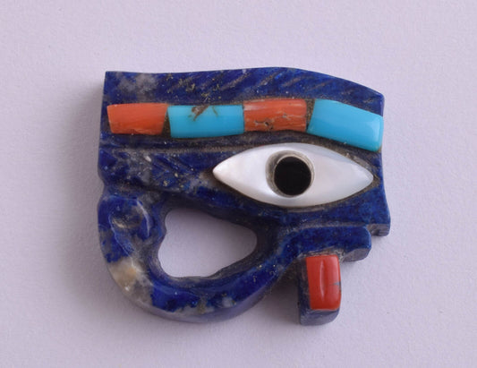 Egyptian Eye of Horus-Hand Carved blue Lapis Lazuli-Protective- 2.3" / 12 gram