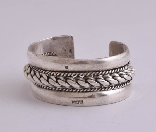 Vintage Egyptian Ethnic Bedouin Silver Siwa Bracelet Cuff