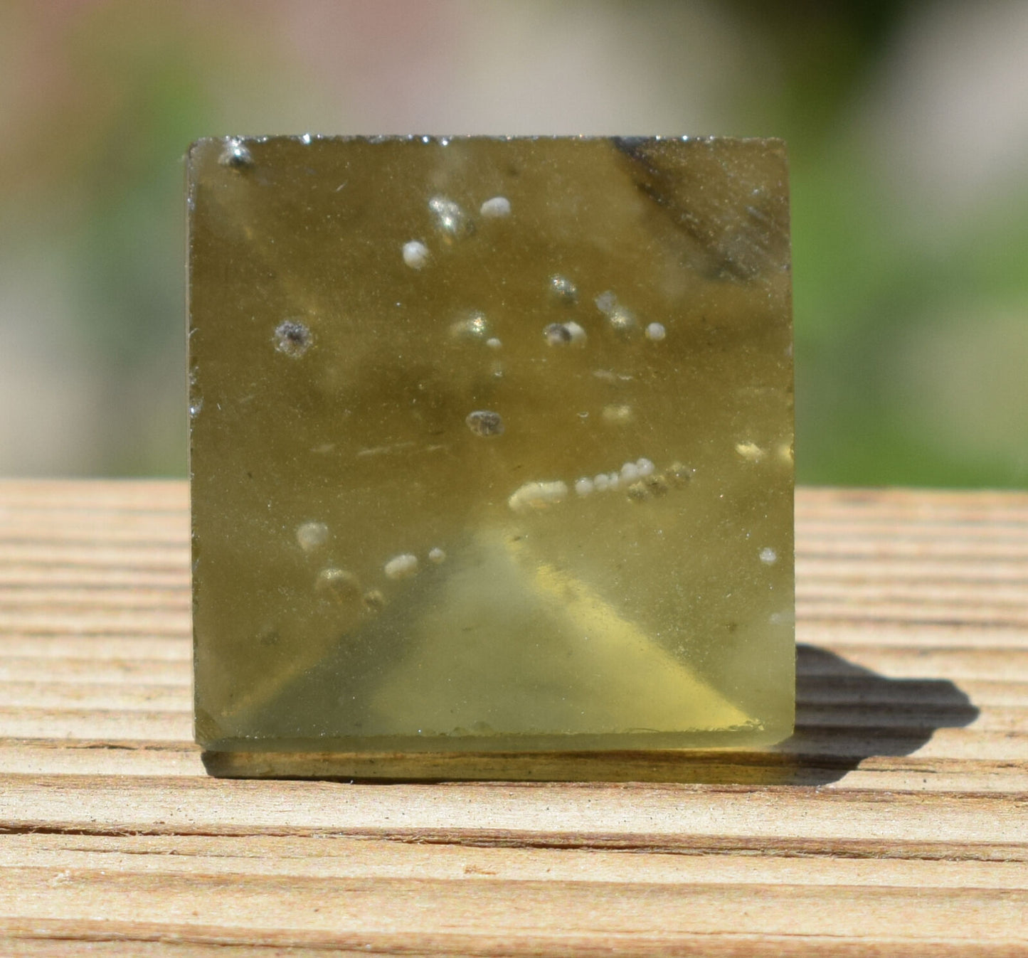 Libyan Desert Glass Pyramid-38 ct-Meteorite Tektite-asteroid impact- 0.8" Height