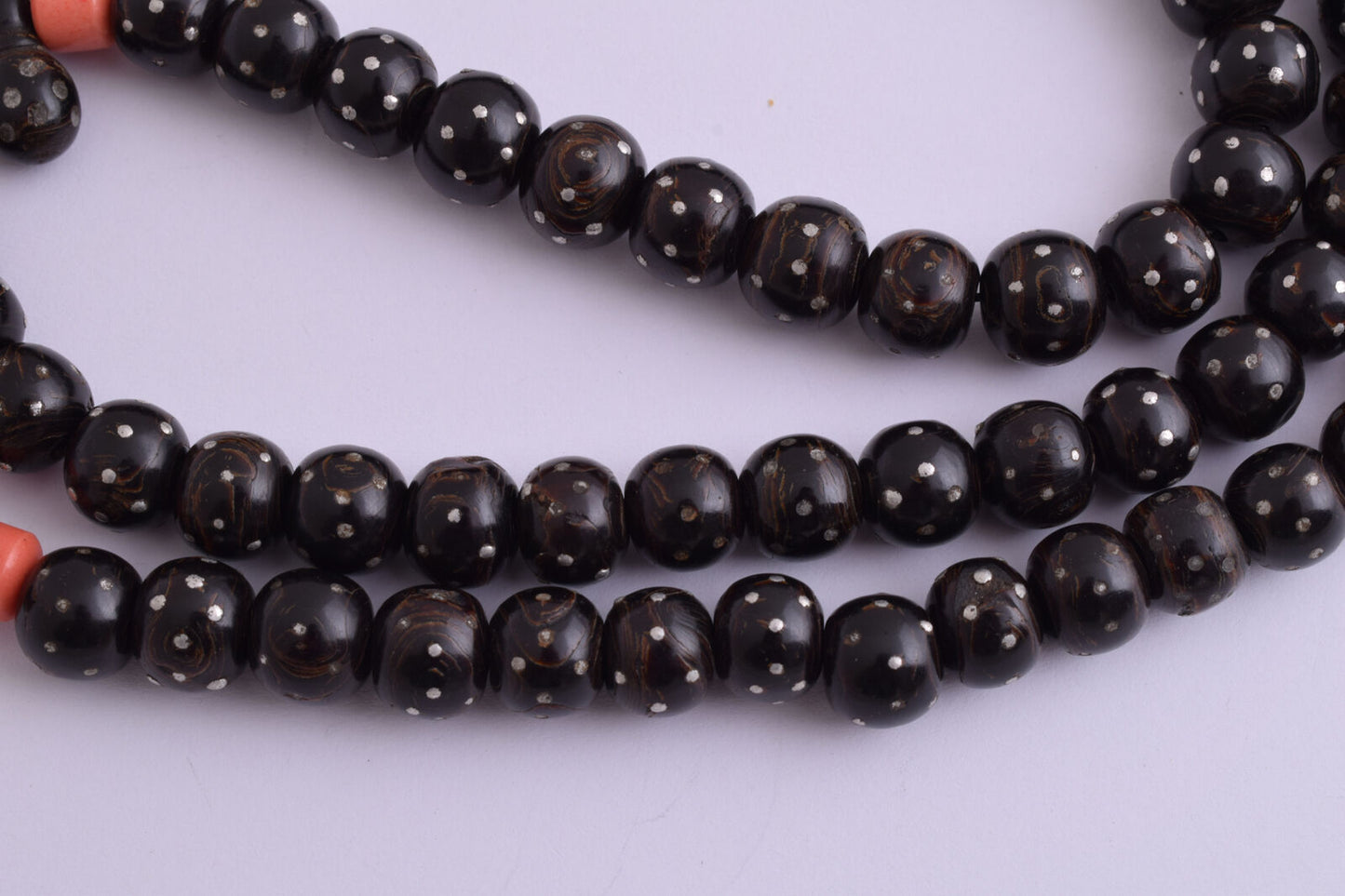 Antique black coral Yusr prayer beads-makawy Hejaz -106gr-يسر مكاوي قديم