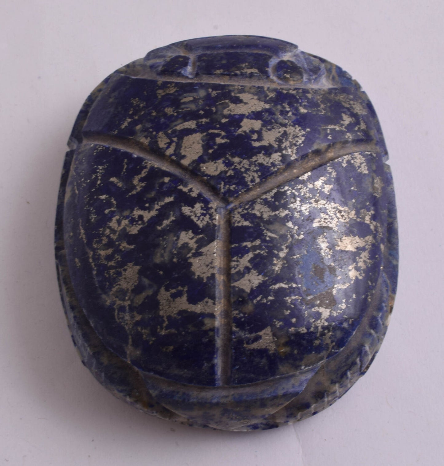 Egyptian Scarab-Carved Egyptian Lapis Lazuli Scarab- 3.4" /  379 gram