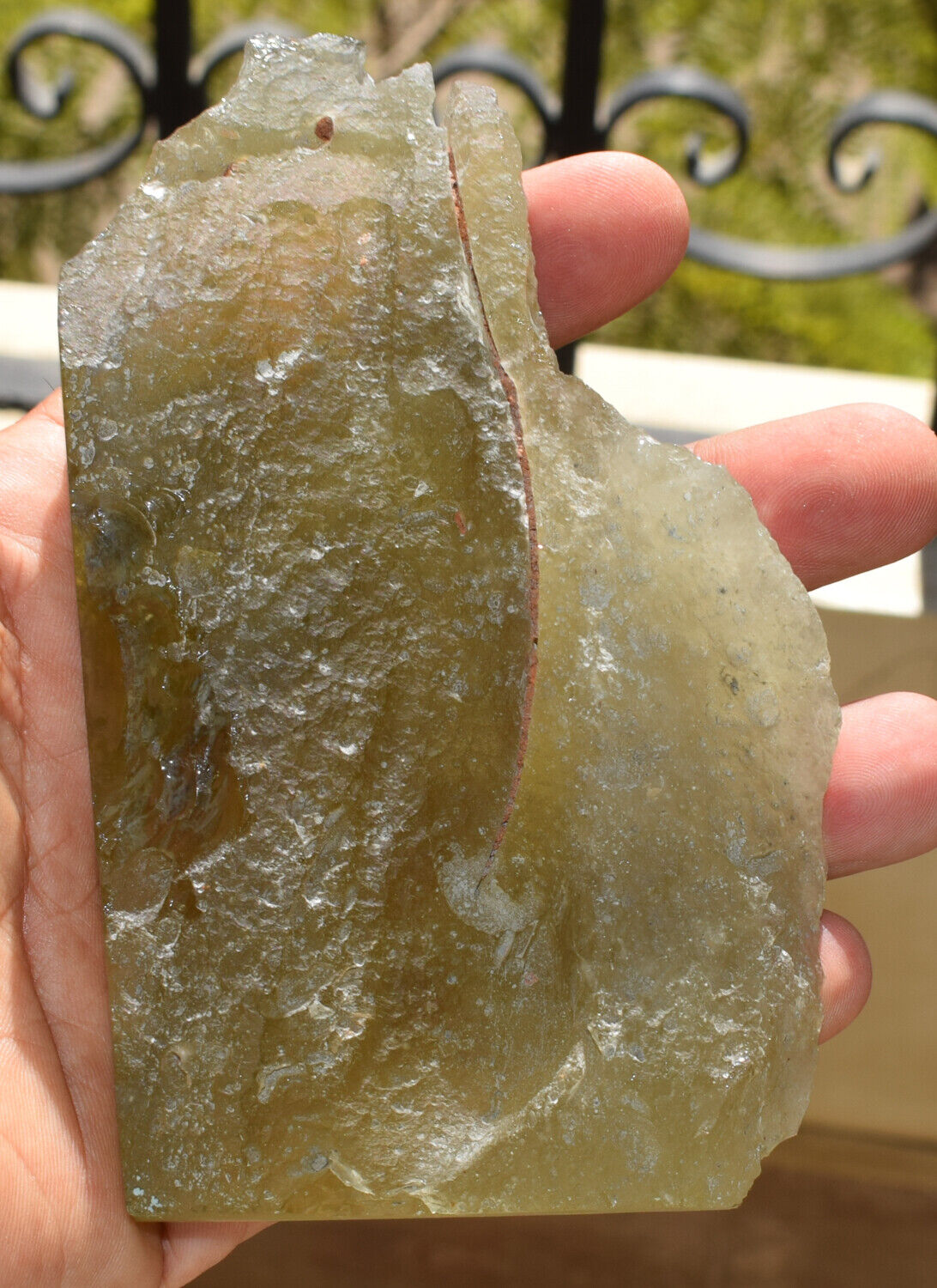 Libyan Desert glass-Baboon Babi-393 grams-Hand carved-Egypt-asteroid impact