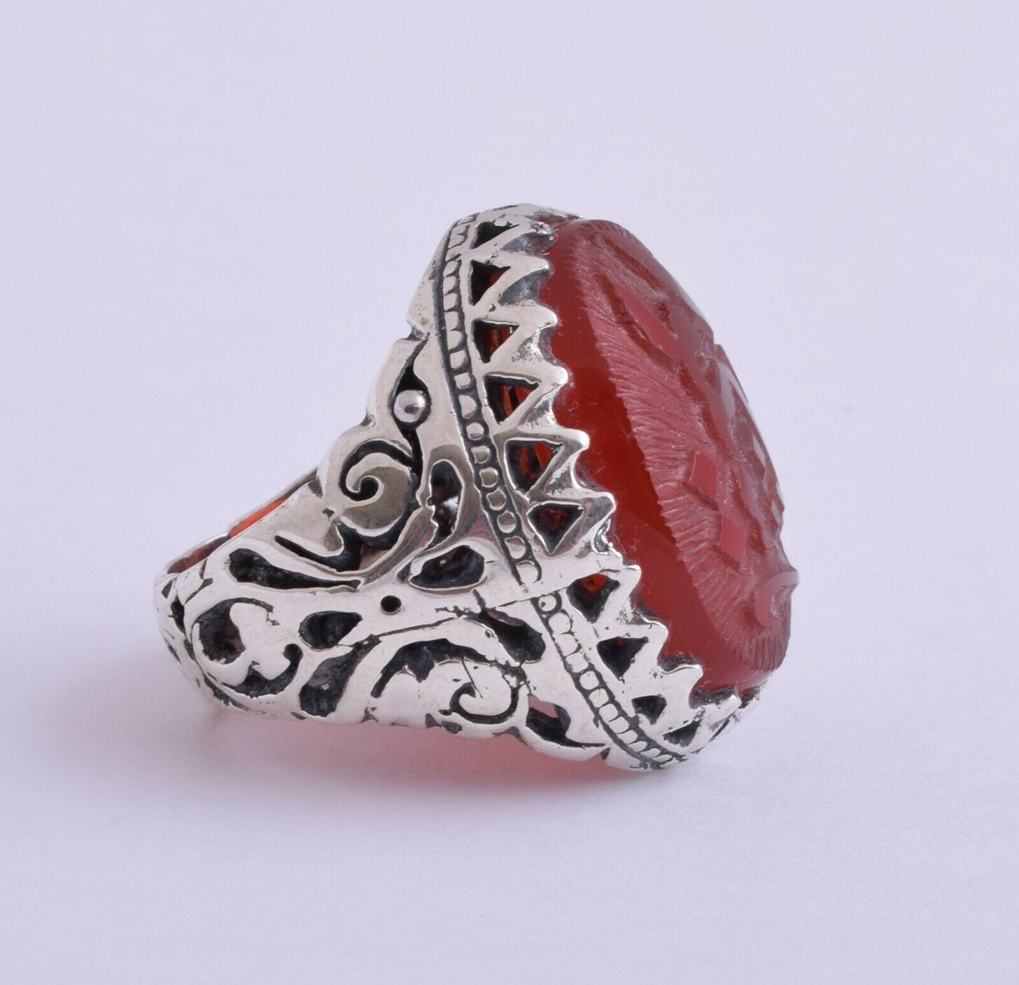 Islamic 925 sterling Silver Yemen agate aqeeq aqiq akik Men Ring-yemeni-DHL