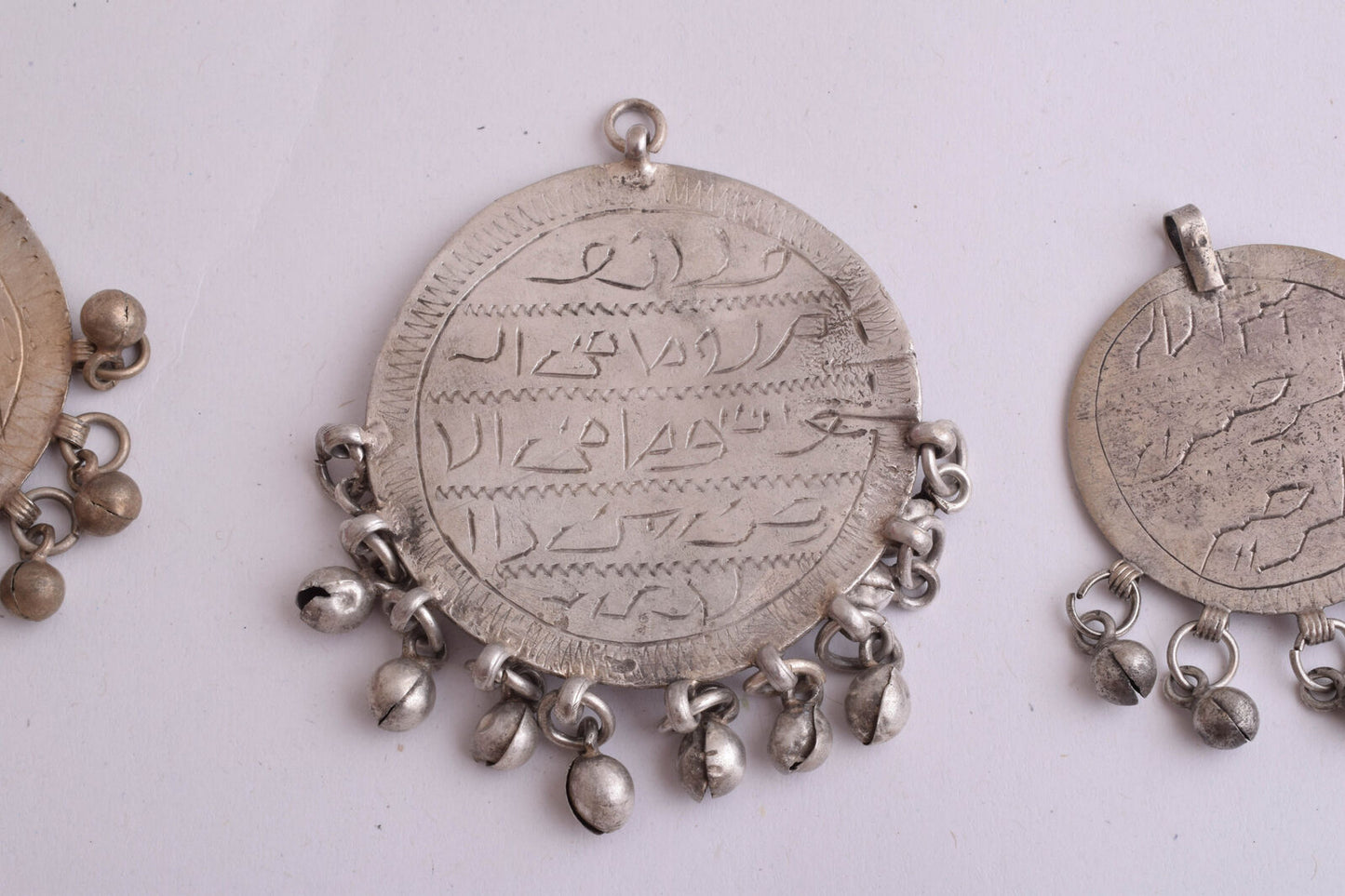 3 Vintage Silver Egyptian Zar Amulet Pendants-SALE