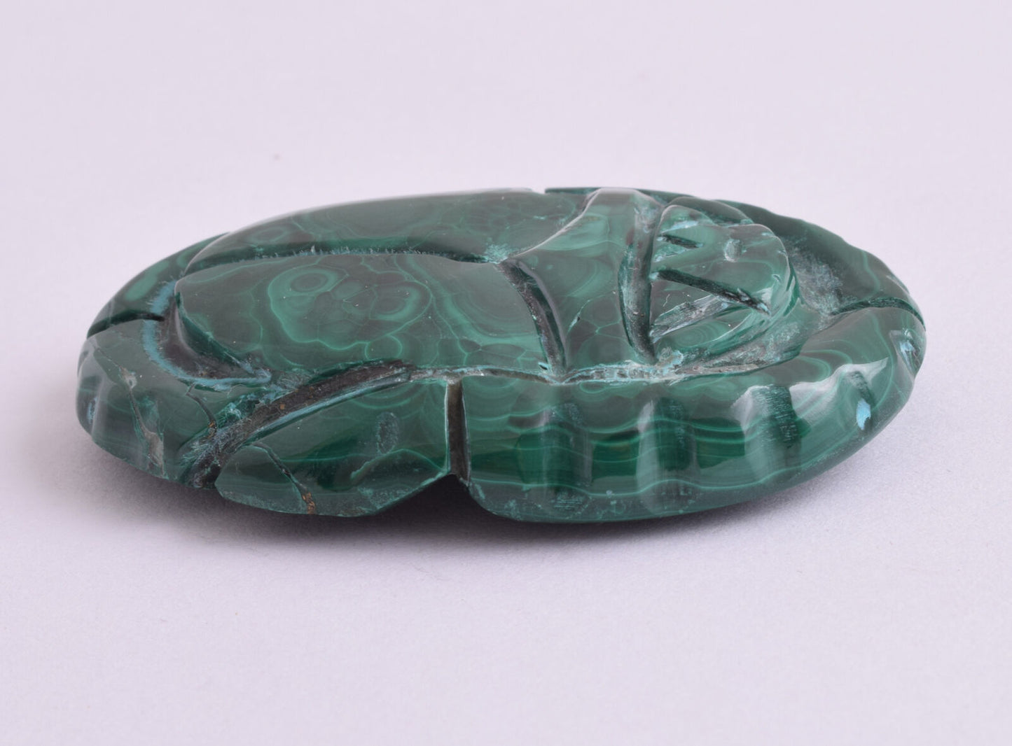 Egyptian Scarab-Carved egyptian Malachite SCARAB- 2.2" / 62 gram