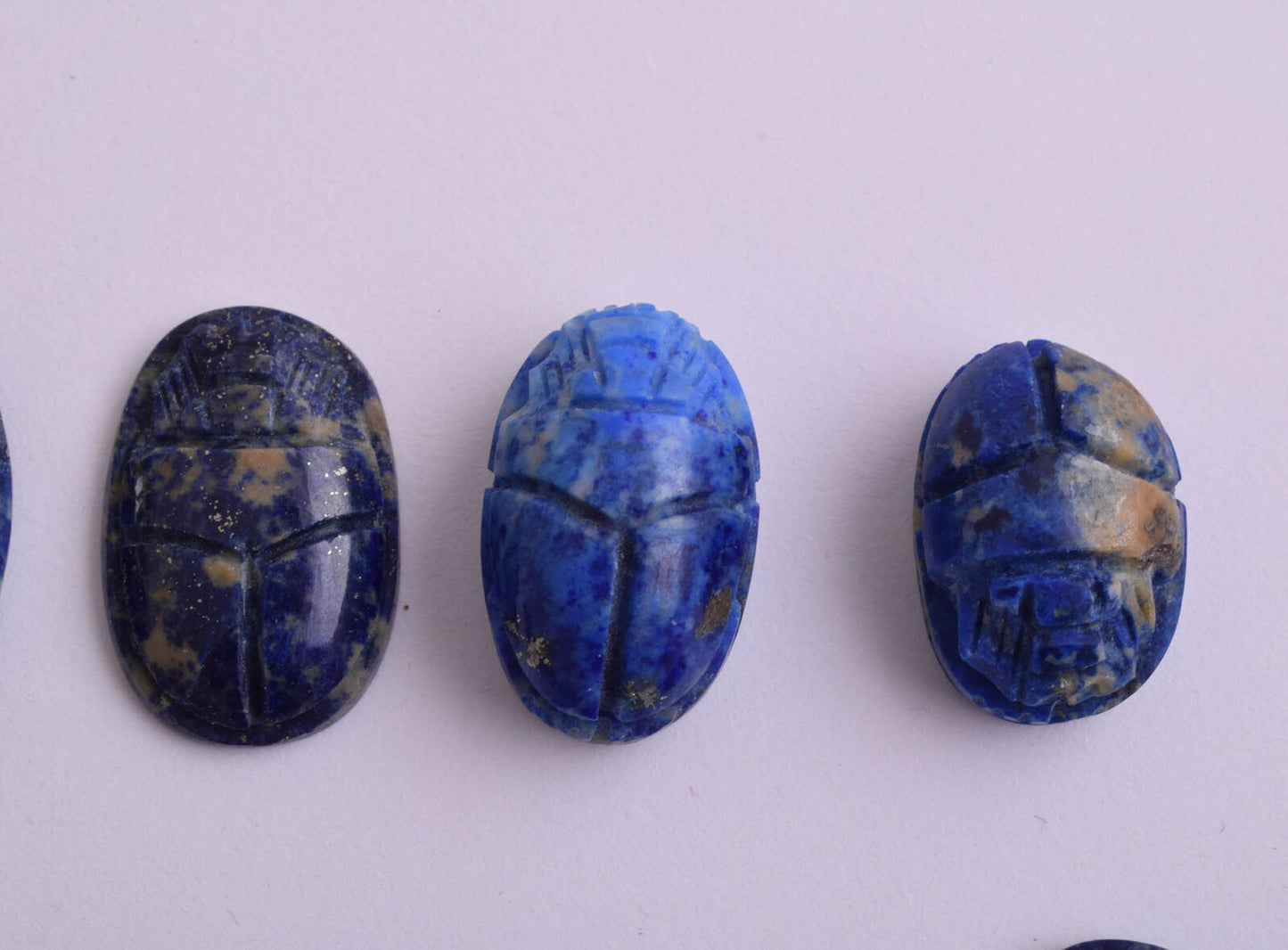 18 Egyptian Scarab-Hand Carved Egyptian lapis Lazuli Scarab-Revival stone