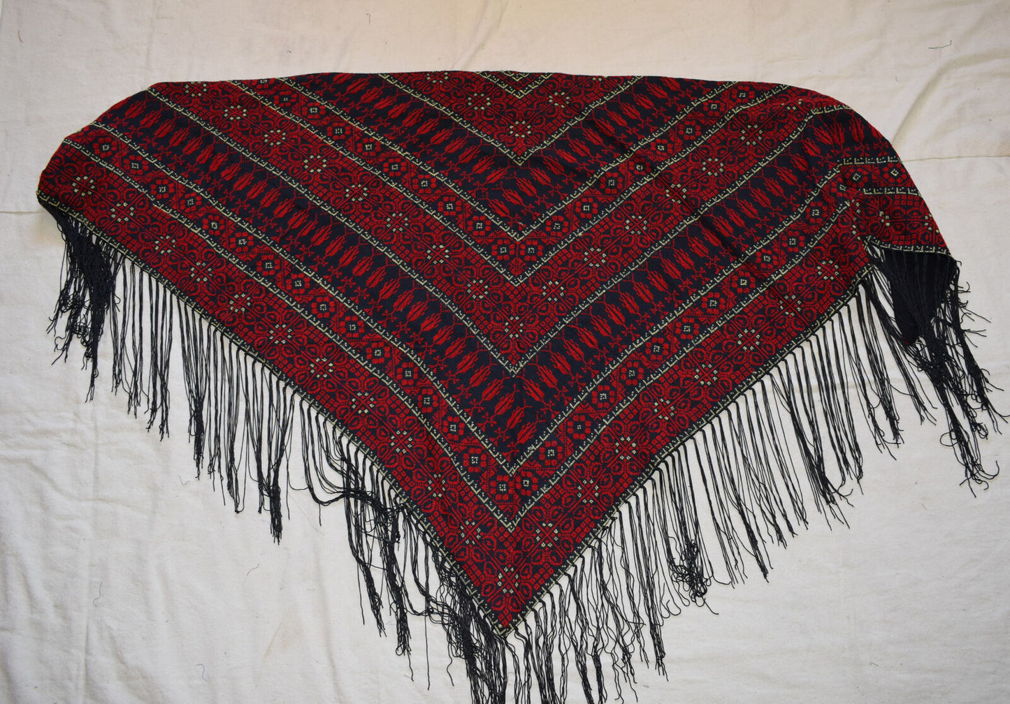 Hand Stitched embroidered Egyptian / Palestinian Bedouin Wrap Shawl Scarf