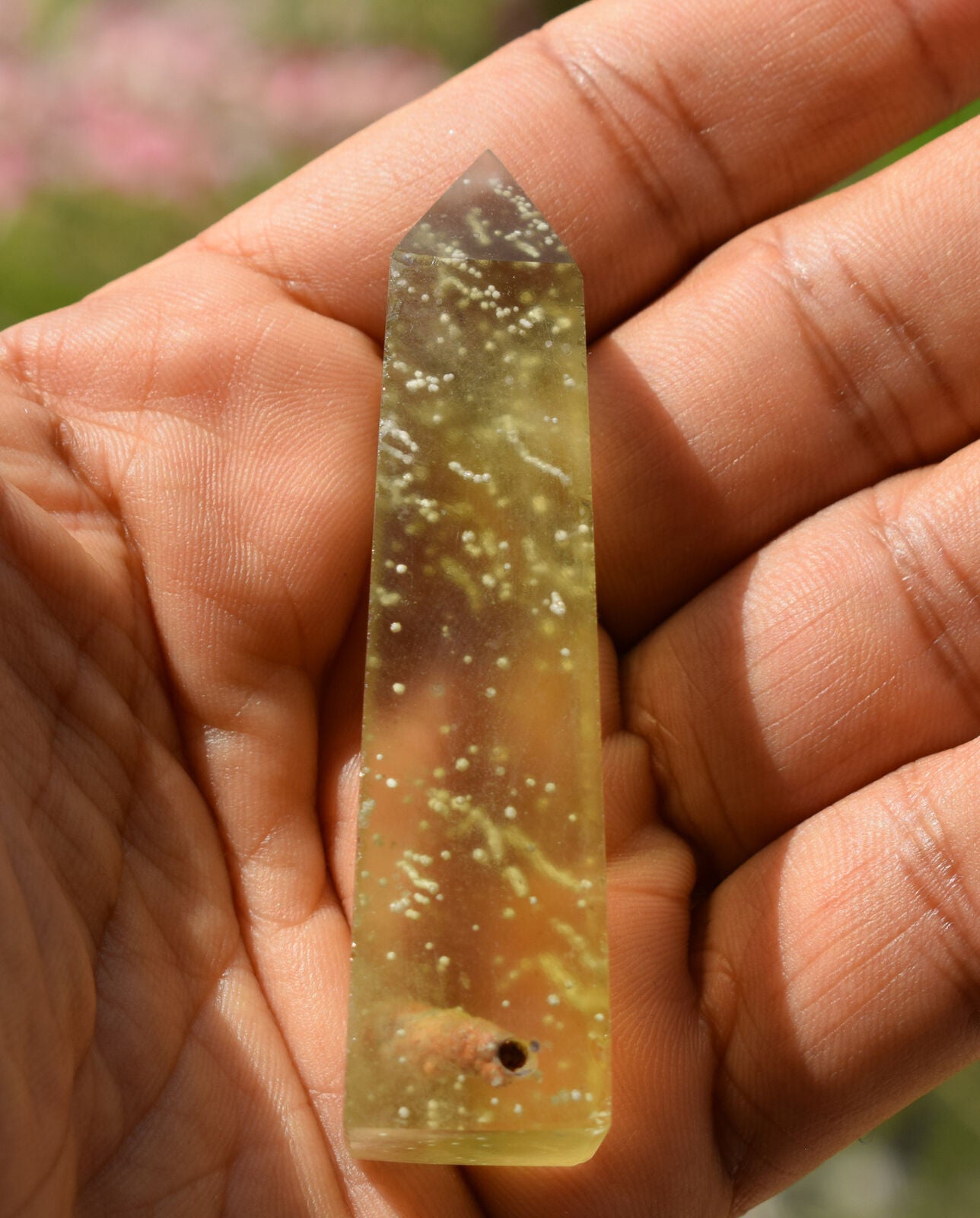 Libyan Desert Glass Obelisk-203 ct-Meteorite Tektite-asteroid impact-3" Height