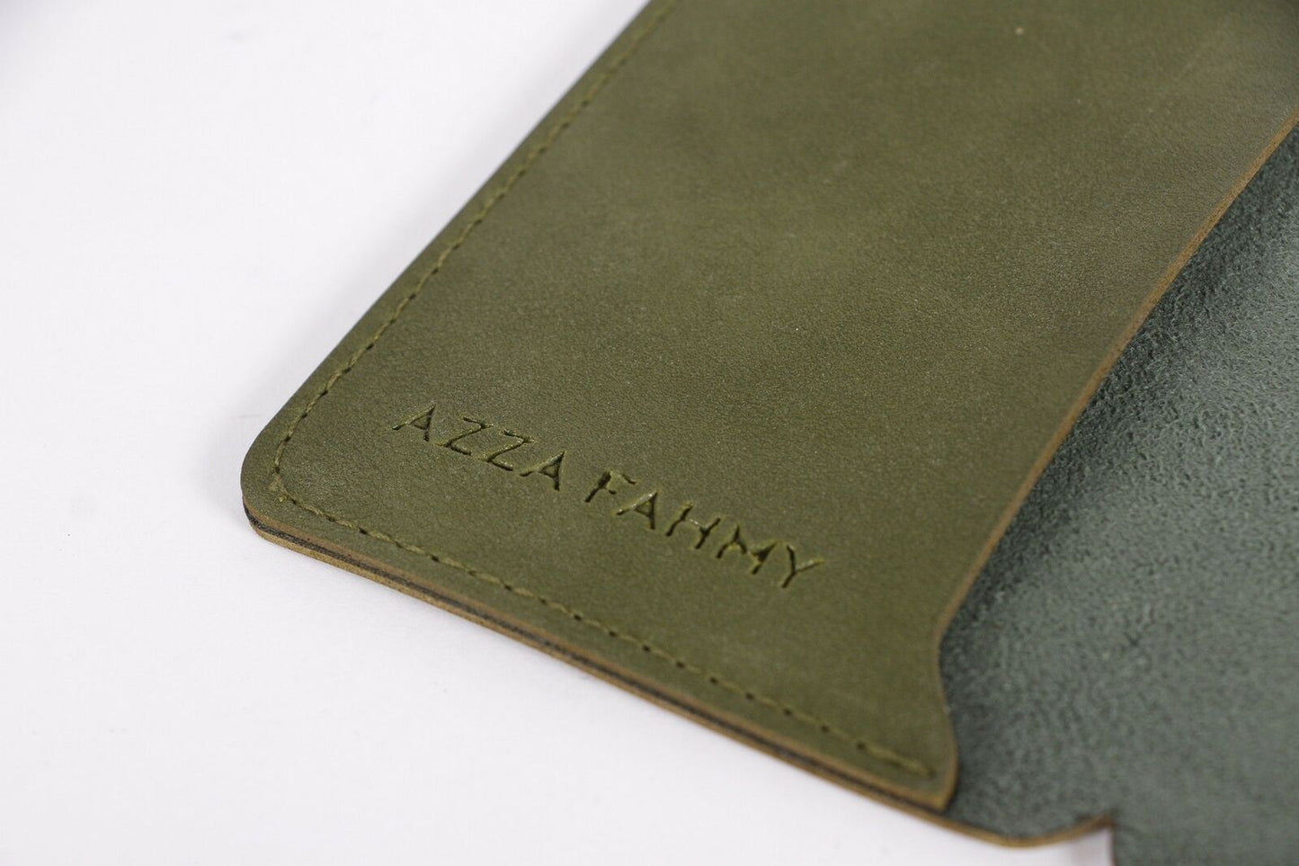 Passport Holder-Azza Fahmy-Handcrafted genuine etched leather Card holder Wallet