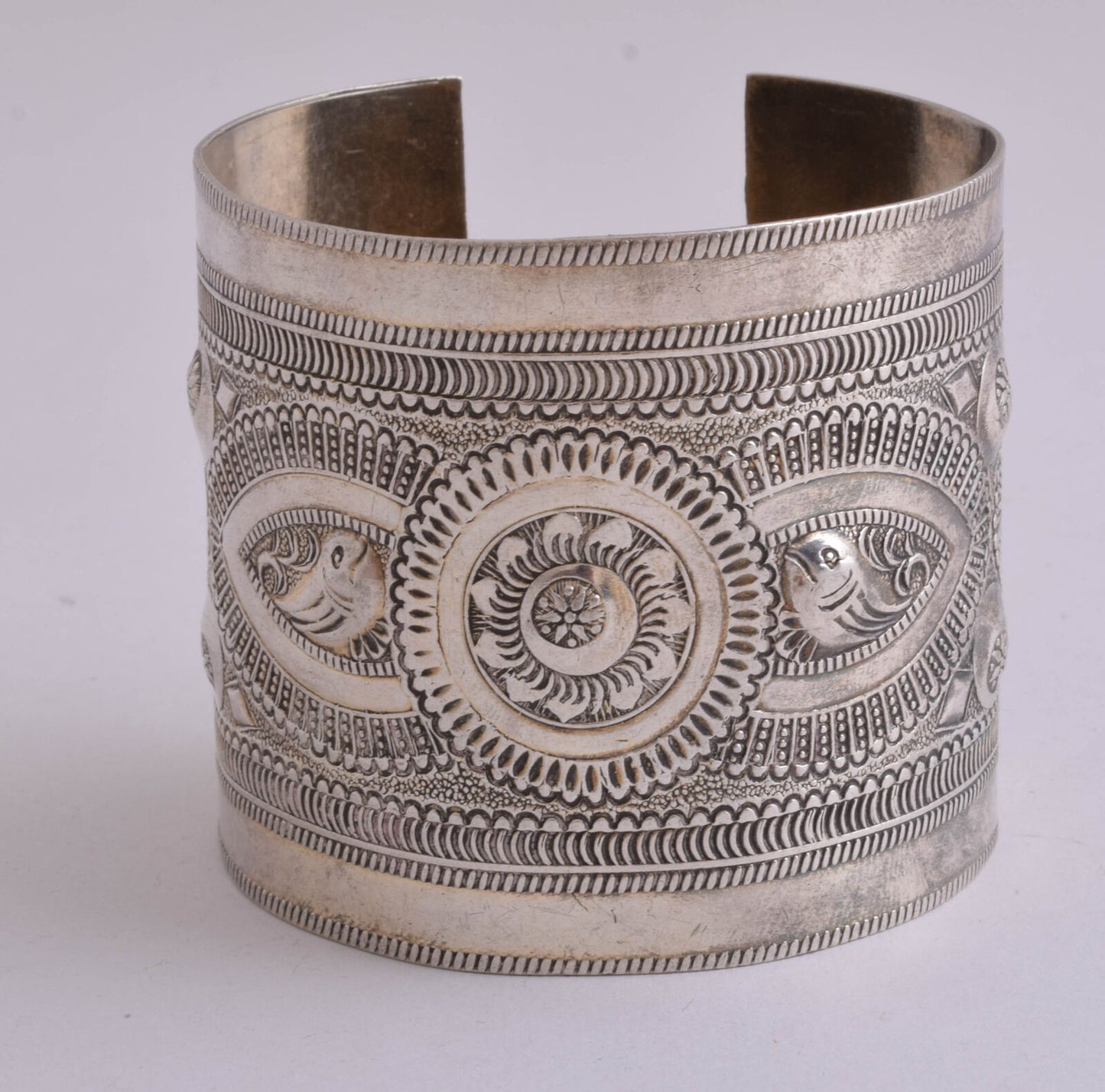 Vintage berber Bedouin silver bracelet Cuff-Lybia