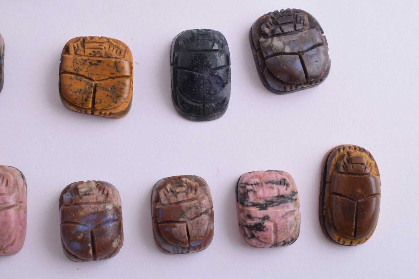 27 Egyptian Scarab-Hand Carved Egyptian Japser Scarab-Revival stone amulet