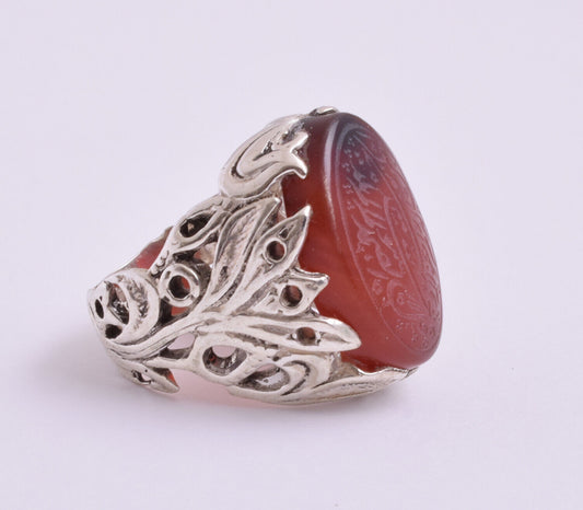 Islamic Yemeni Silver agate aqeeq aqiq men muslim ring -yemen عقيق