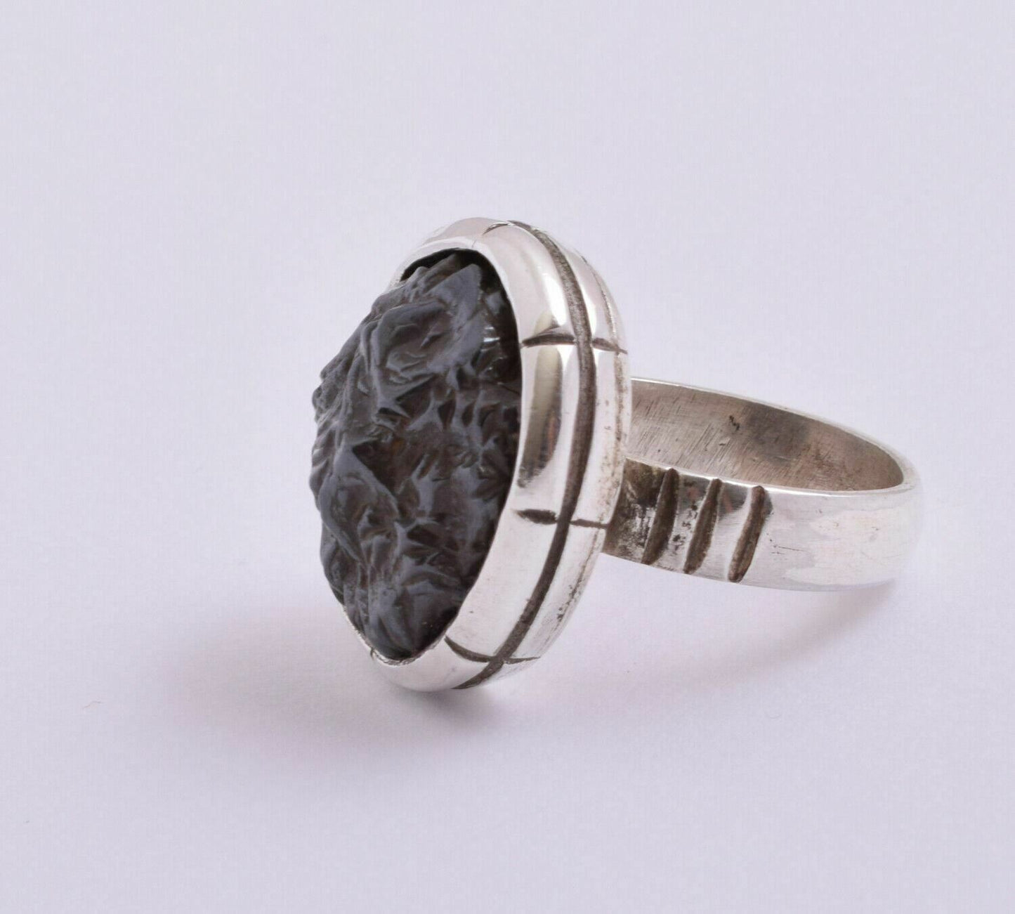 Goethite after Marcasite stone 925 sterling Silver Men Ring-Handcrafted-Egypt