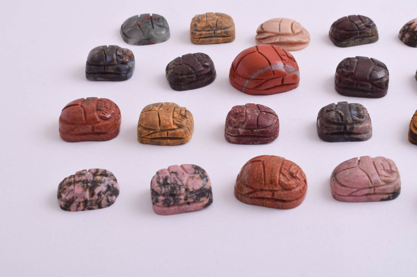 27 Egyptian Scarab-Hand Carved Egyptian Japser Scarab-Revival stone amulet