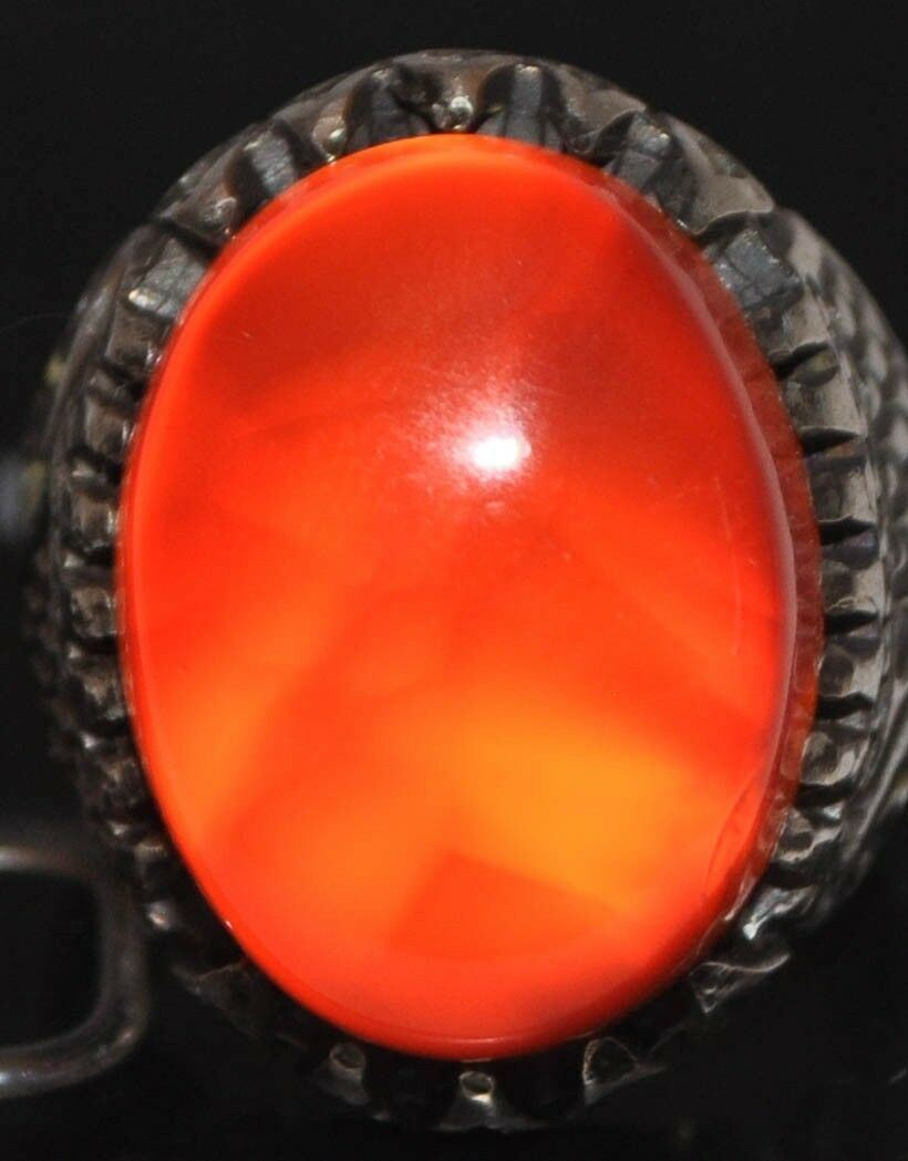 Yemeni Yemen kabdi agate aqeeq aqiq 925 sterling Silver Men Ring-عقيق كبدي-DHL