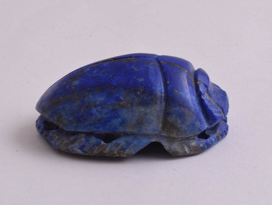 Egyptian Scarab-Carved Egyptian Lapis Lazuli Scarab- 2.3" /  76 gram