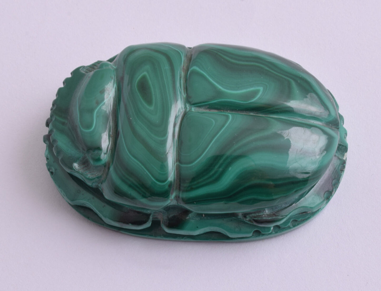 Egyptian Scarab-Carved egyptian Malachite SCARAB- 2.5" / 124 gram