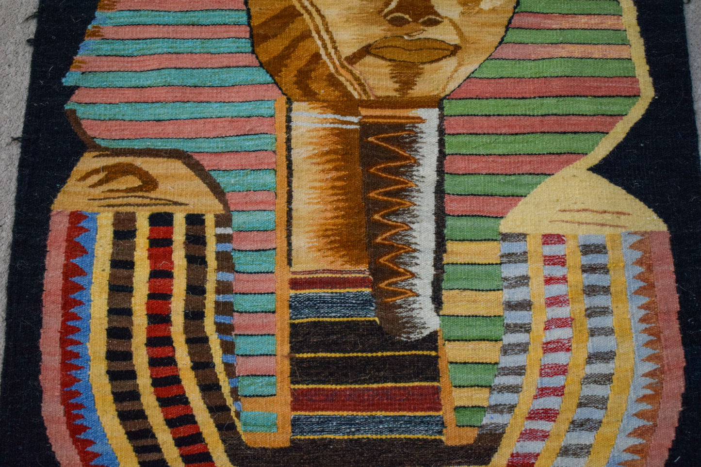 King Tut-Tutankhamun-Egypt-Hand Woven Tapestry Wall Hanging-Wool Kilim Rug