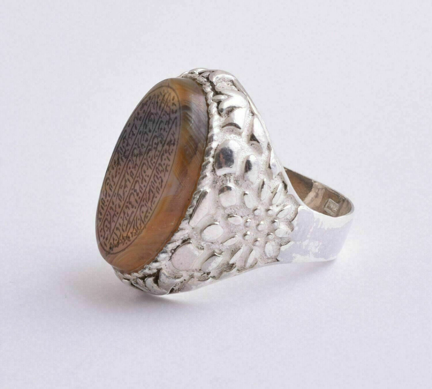 Agate aqeeq aqiq 925 Silver Men Ring- Quran-Islamic yemen- yemeni