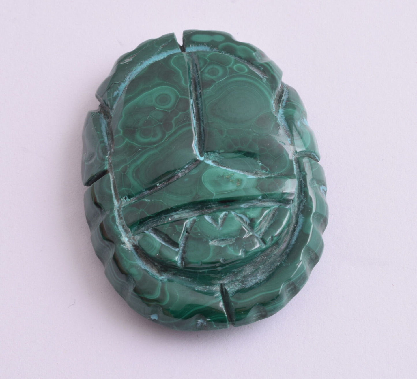 Egyptian Scarab-Carved egyptian Malachite SCARAB- 2.2" / 62 gram