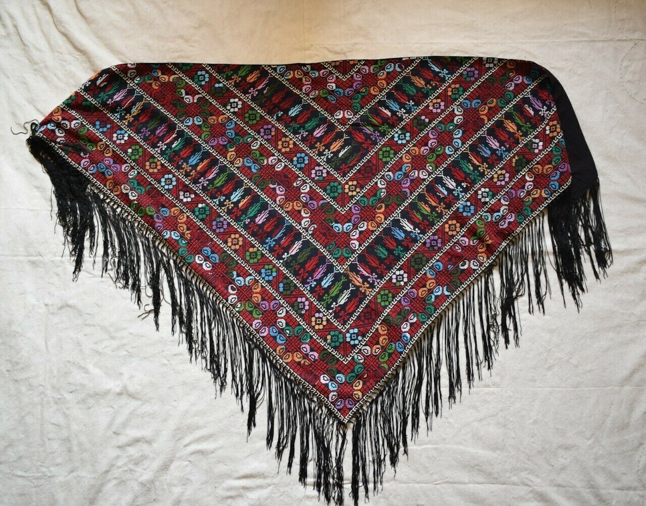 Palestinian Scarf, Embroidered Shawl, Egyptian Shawl, Bedouin Scarf, Hand Woven