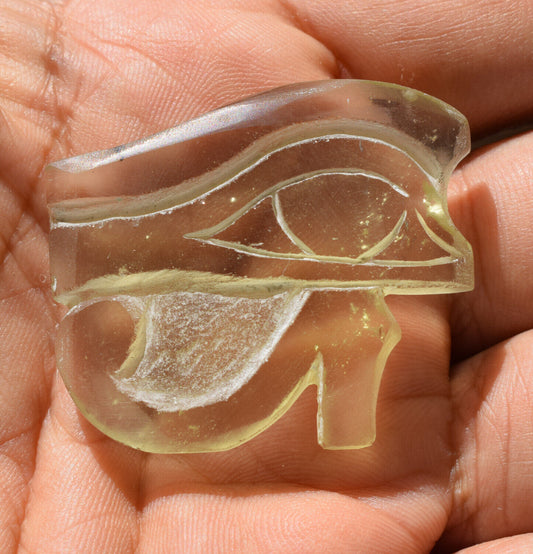 Libyan Desert glass-Eye of Horus amulet-73 ct-Meteorite Tektite-asteroid impact