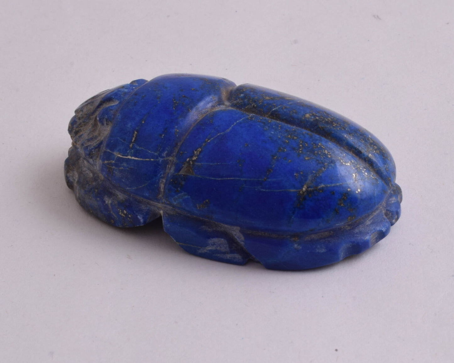 Egyptian Scarab-Carved Egyptian Lapis Lazuli Scarab- 2.5" /  87 gram