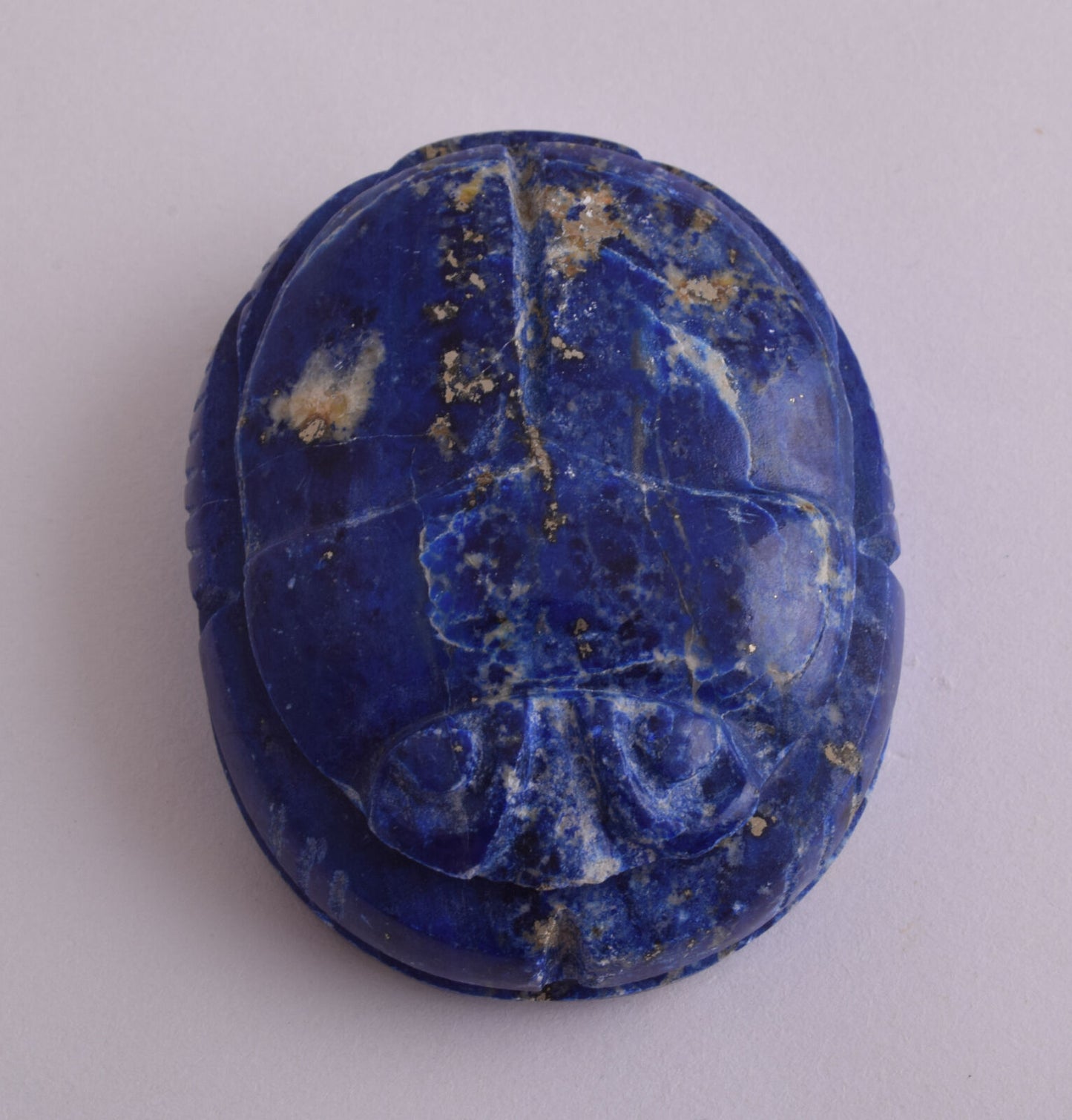 Egyptian Scarab-Carved Egyptian Lapis Lazuli Scarab- 2.5" /  128 gram